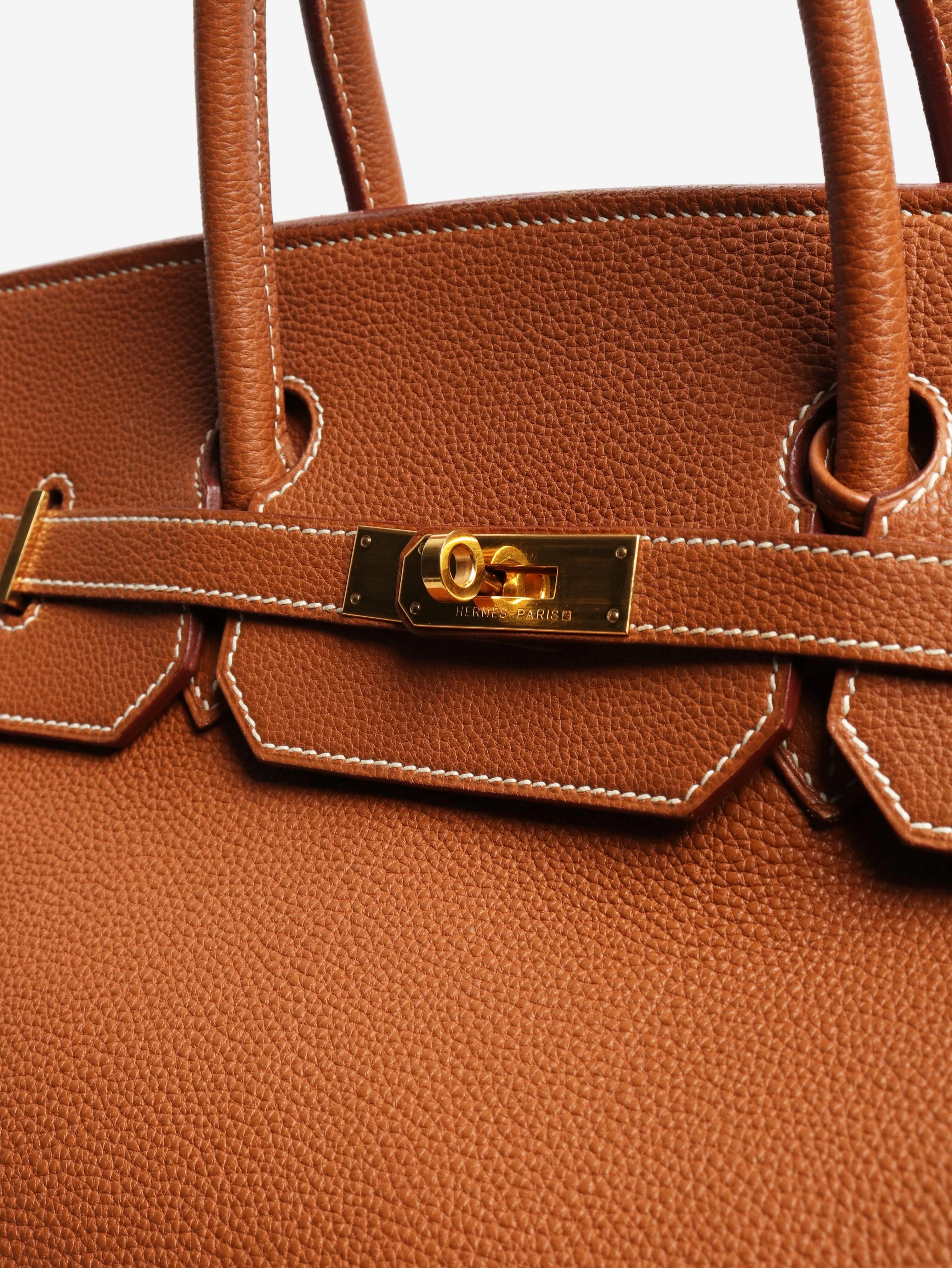 Tan vintage 2001 Birkin 40 bag in Clemence leather - Image 5