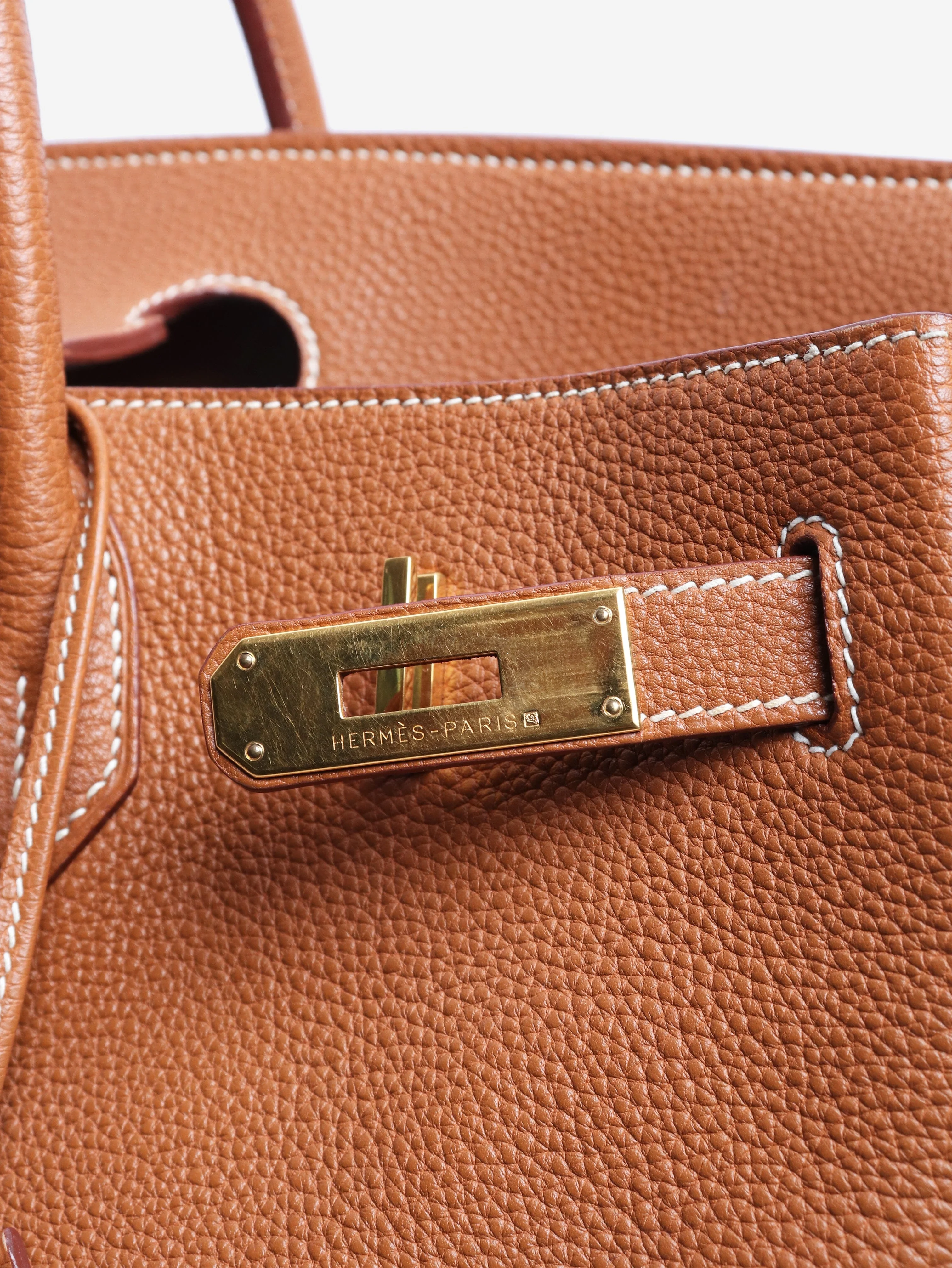 Tan vintage 2001 Birkin 40 bag in Clemence leather - Image 8