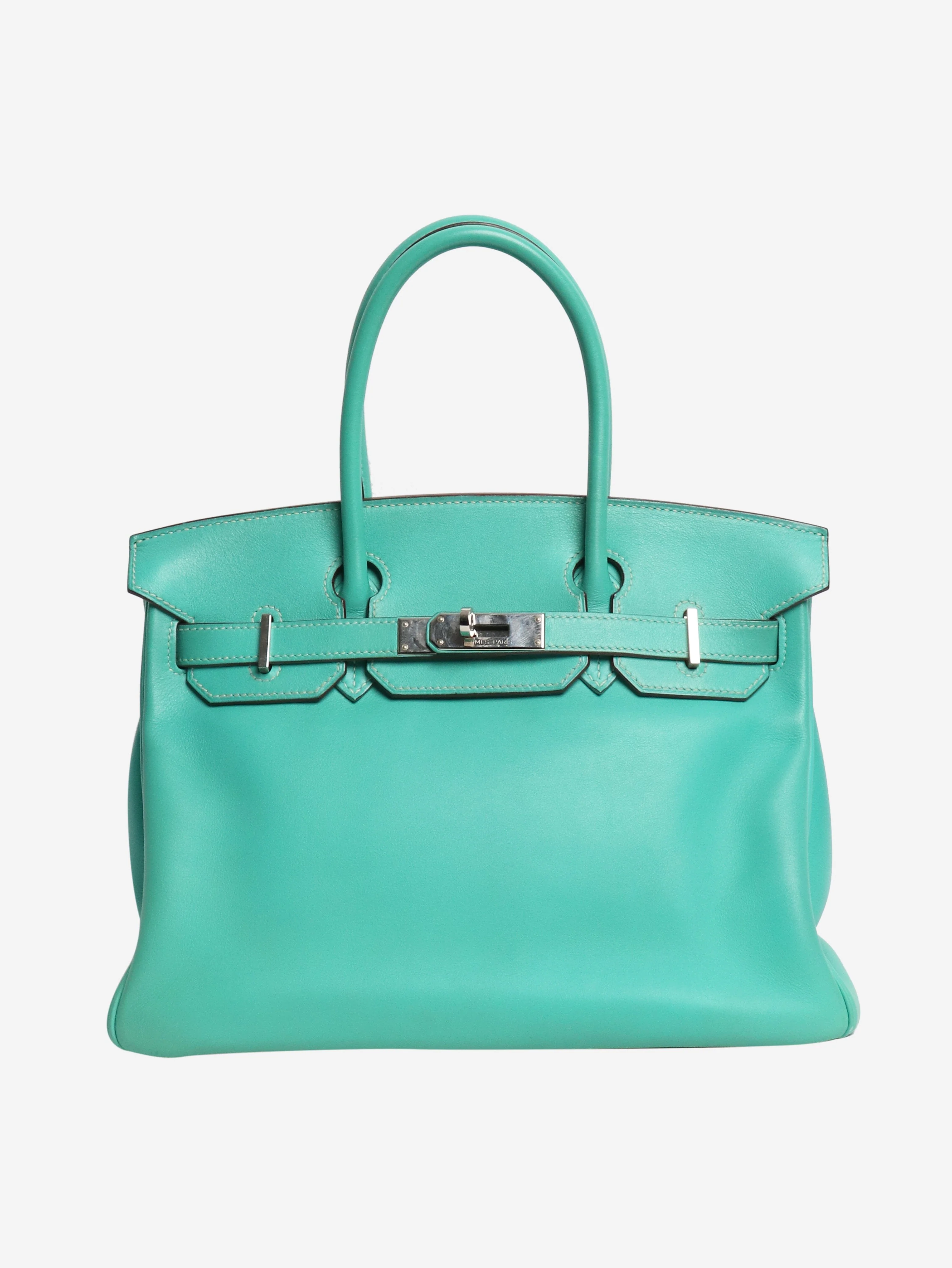 Turquoise 2008 Birkin 30 bag in Swift leather