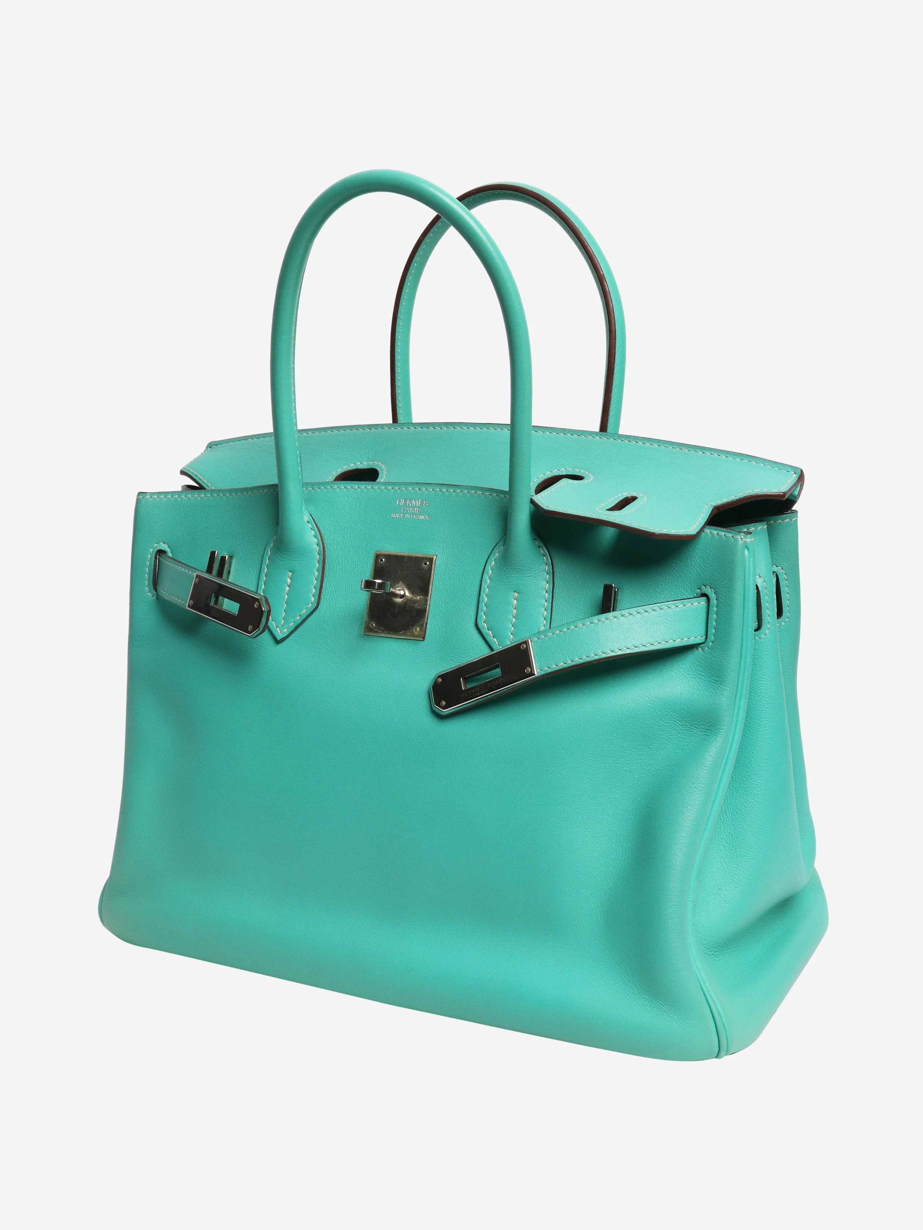 Turquoise 2008 Birkin 30 bag in Swift leather - Image 3