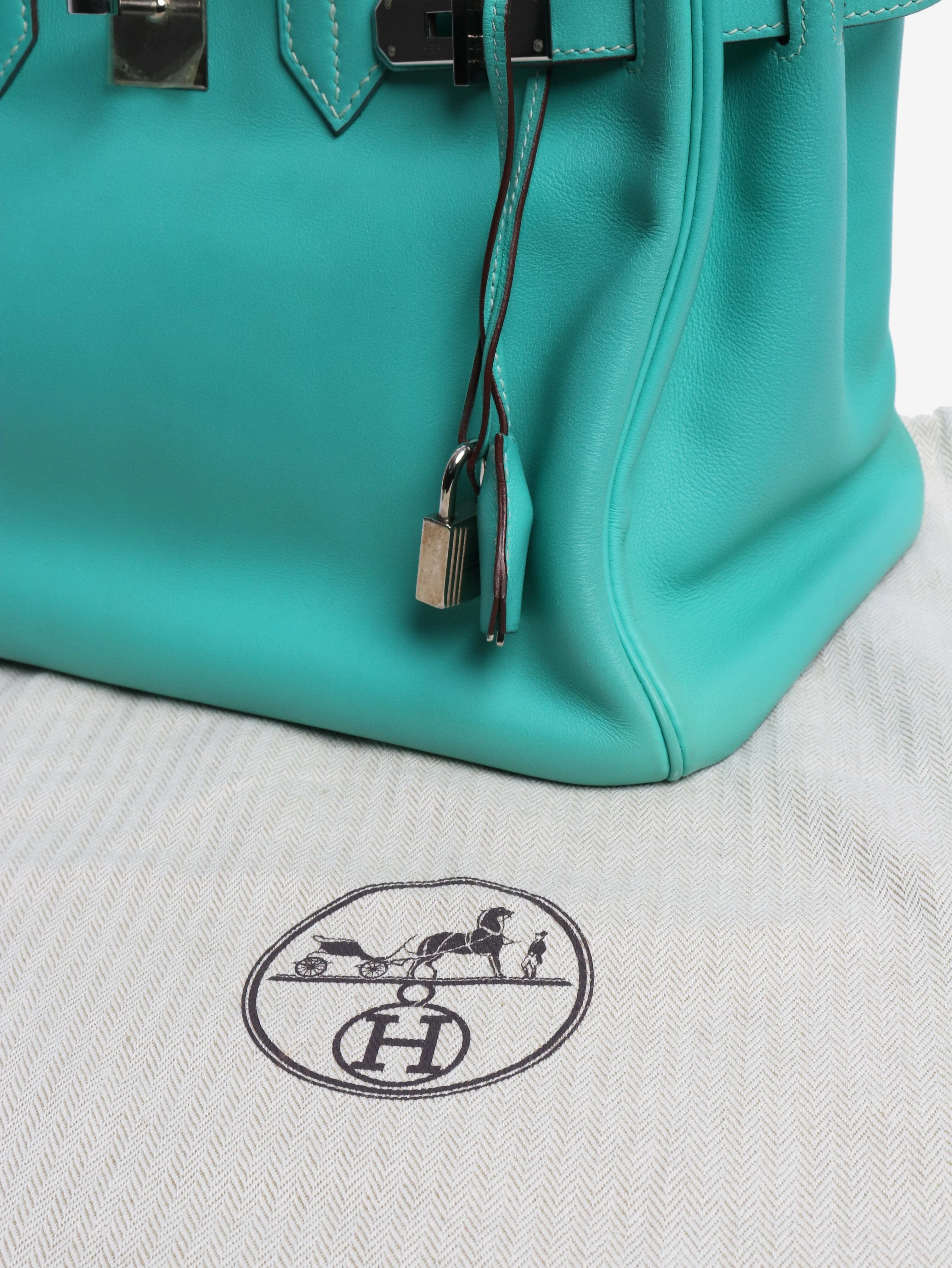 Turquoise 2008 Birkin 30 bag in Swift leather - Image 8