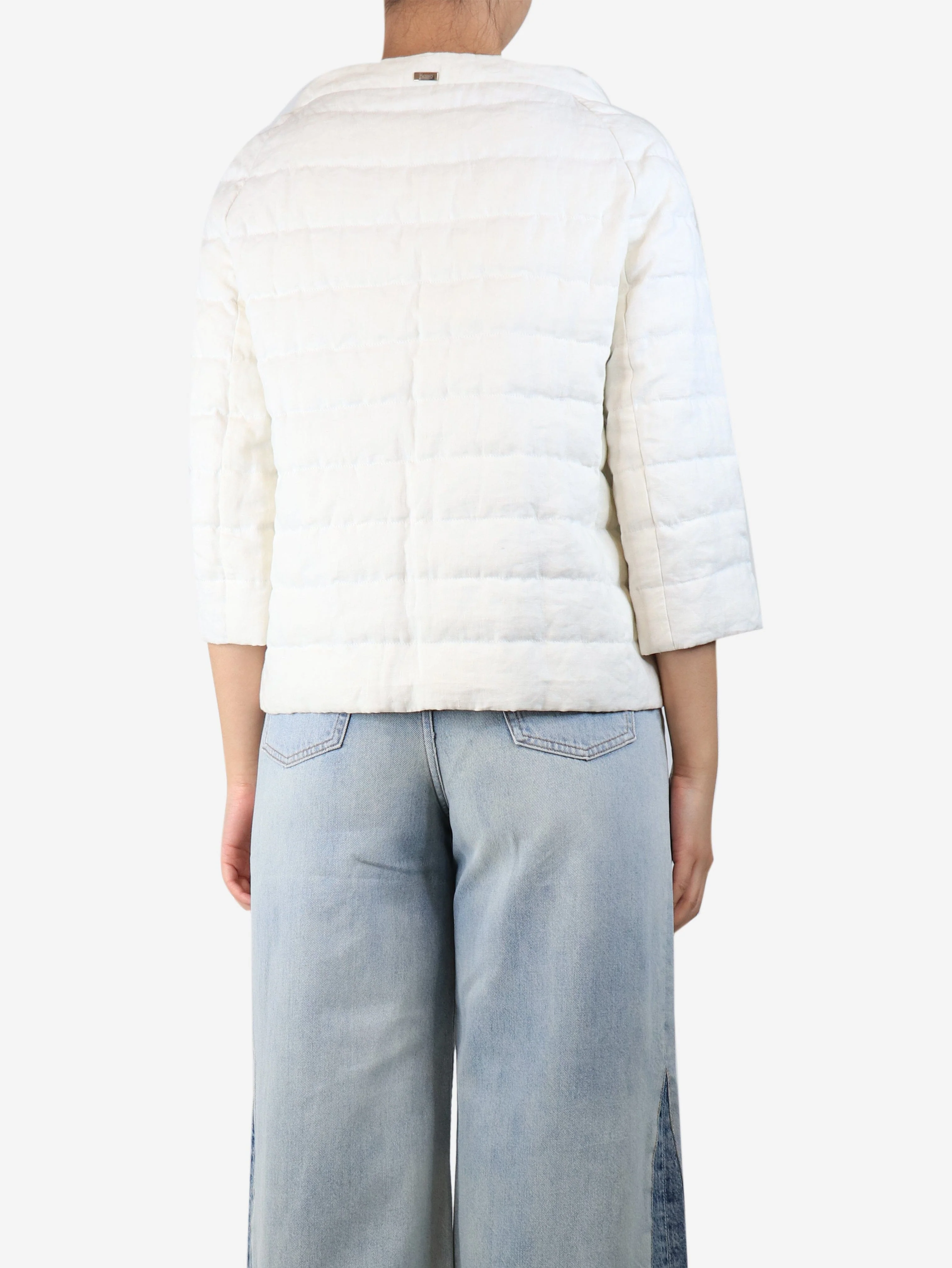 Ecru Piumino linen jacket - size UK 10 - Image 2