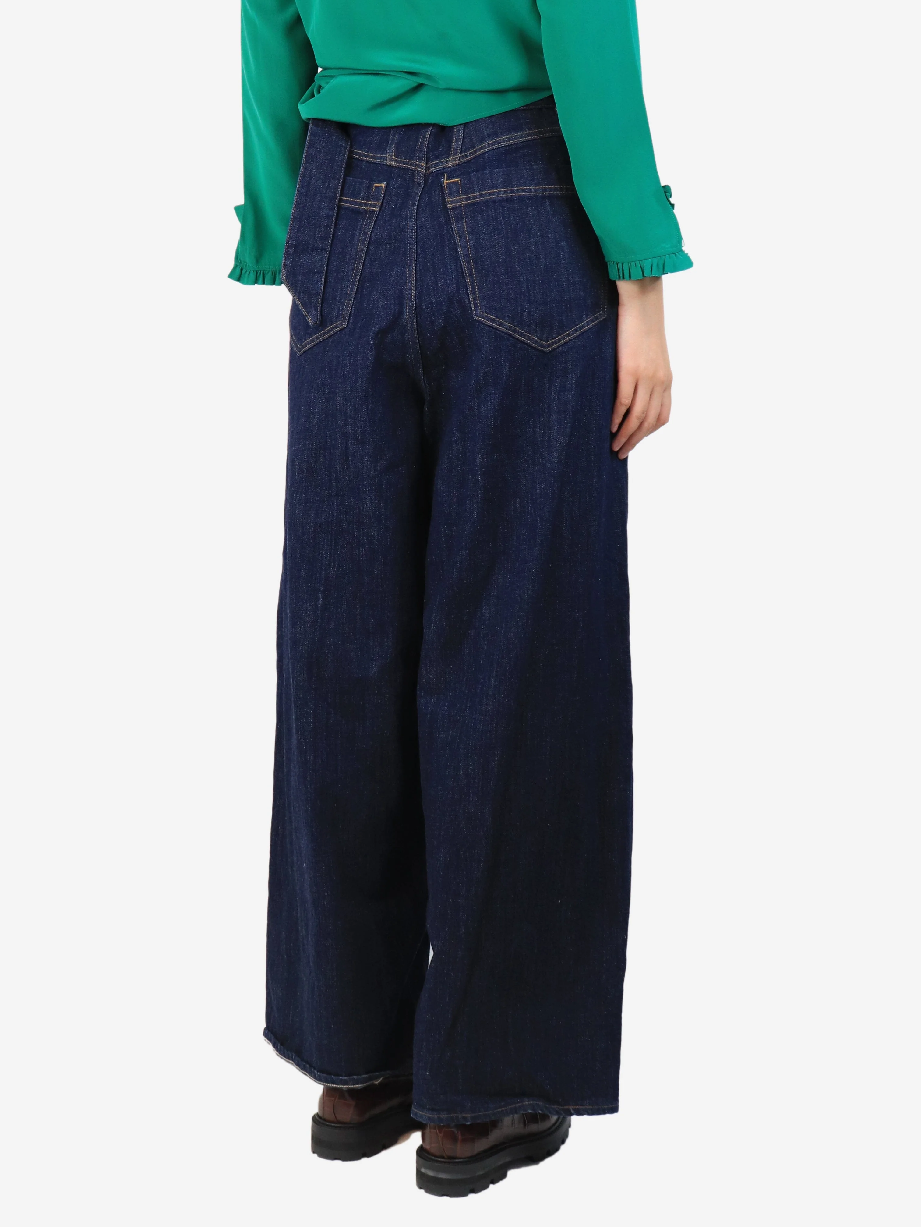 High waist dark wash denim jeans - size UK 8 - Image 3