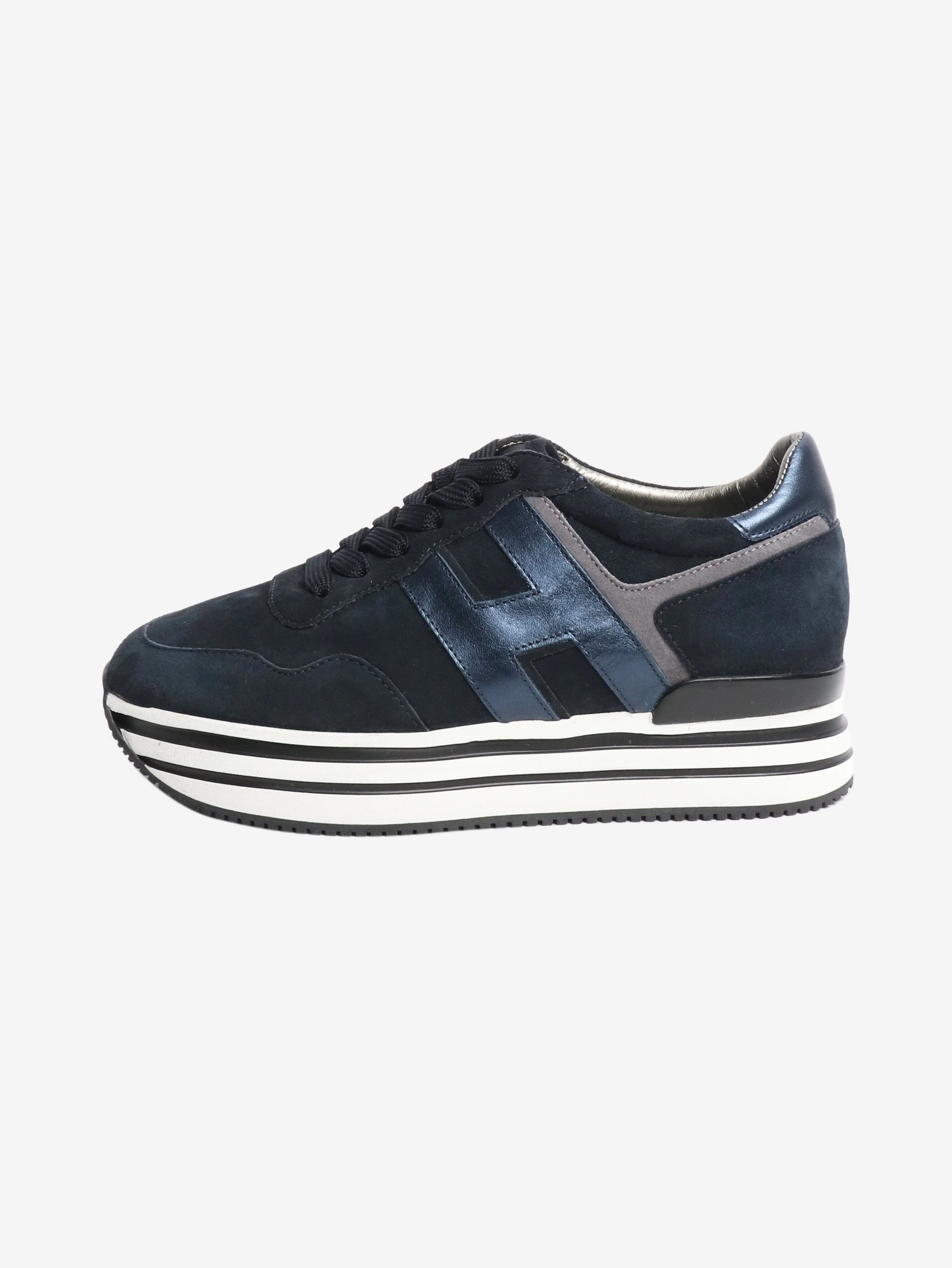 Navy midi platform H483 sneakers - size EU 37