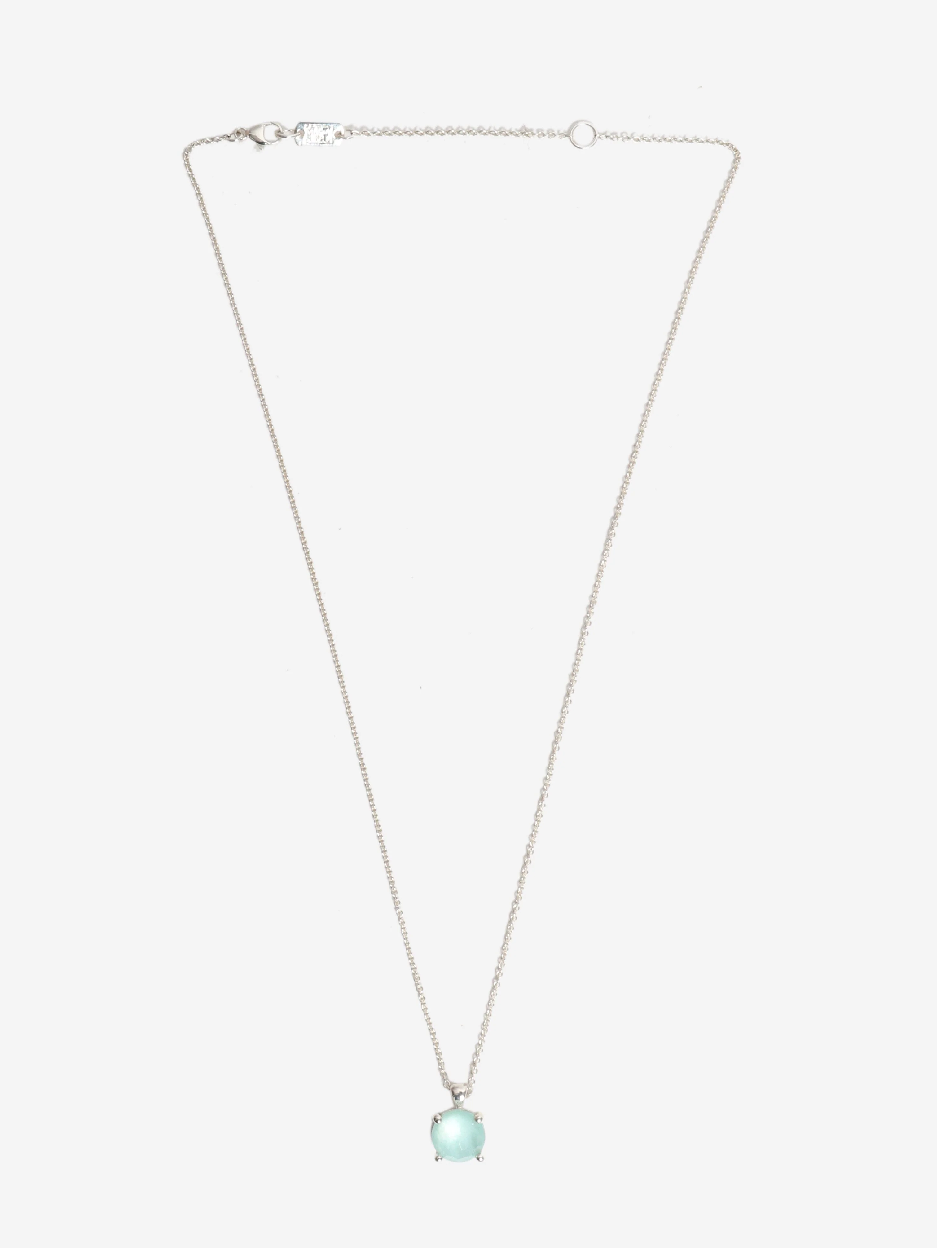 Silver blue stone pendant necklace