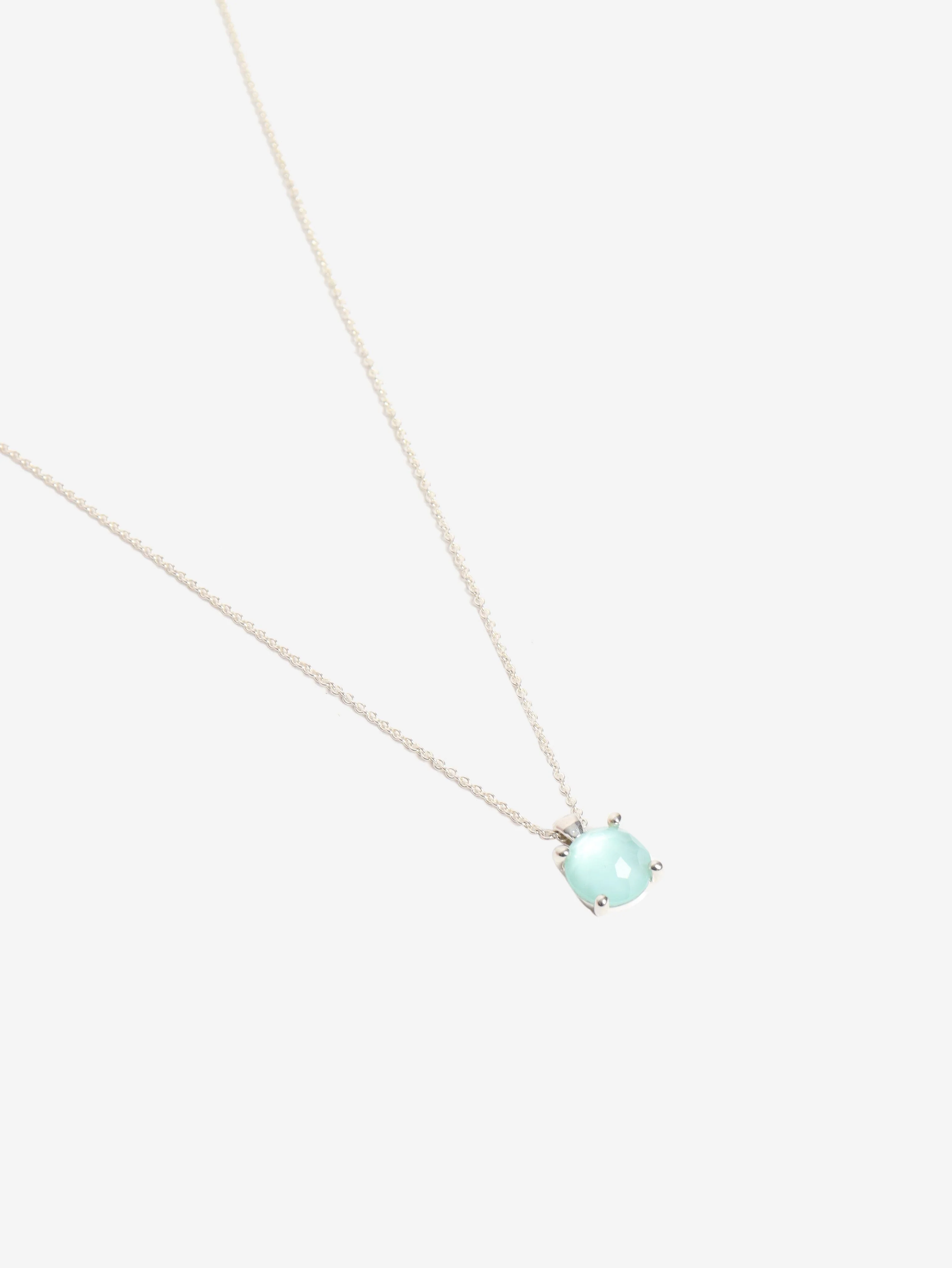 Silver blue stone pendant necklace - Image 3