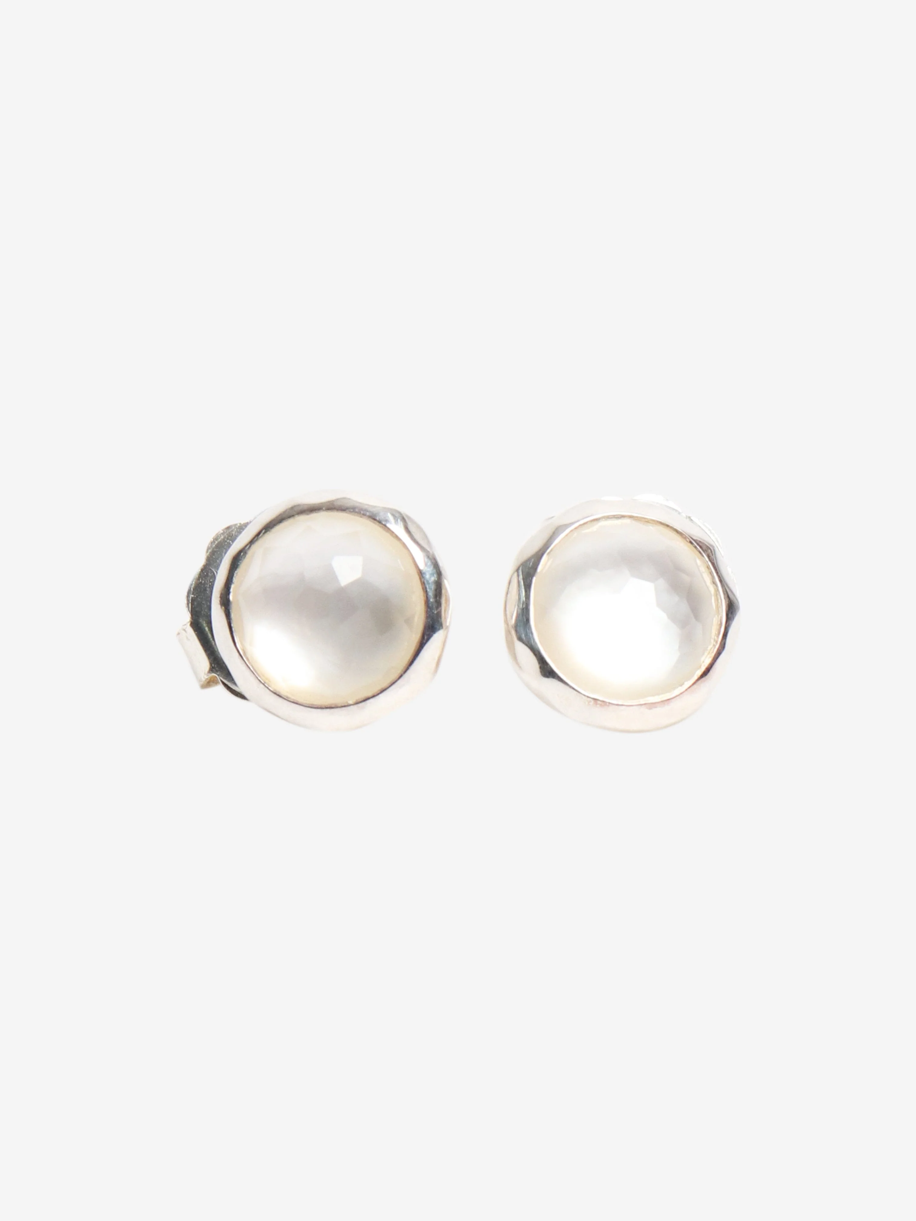 Silver mother of pearl stud earrings