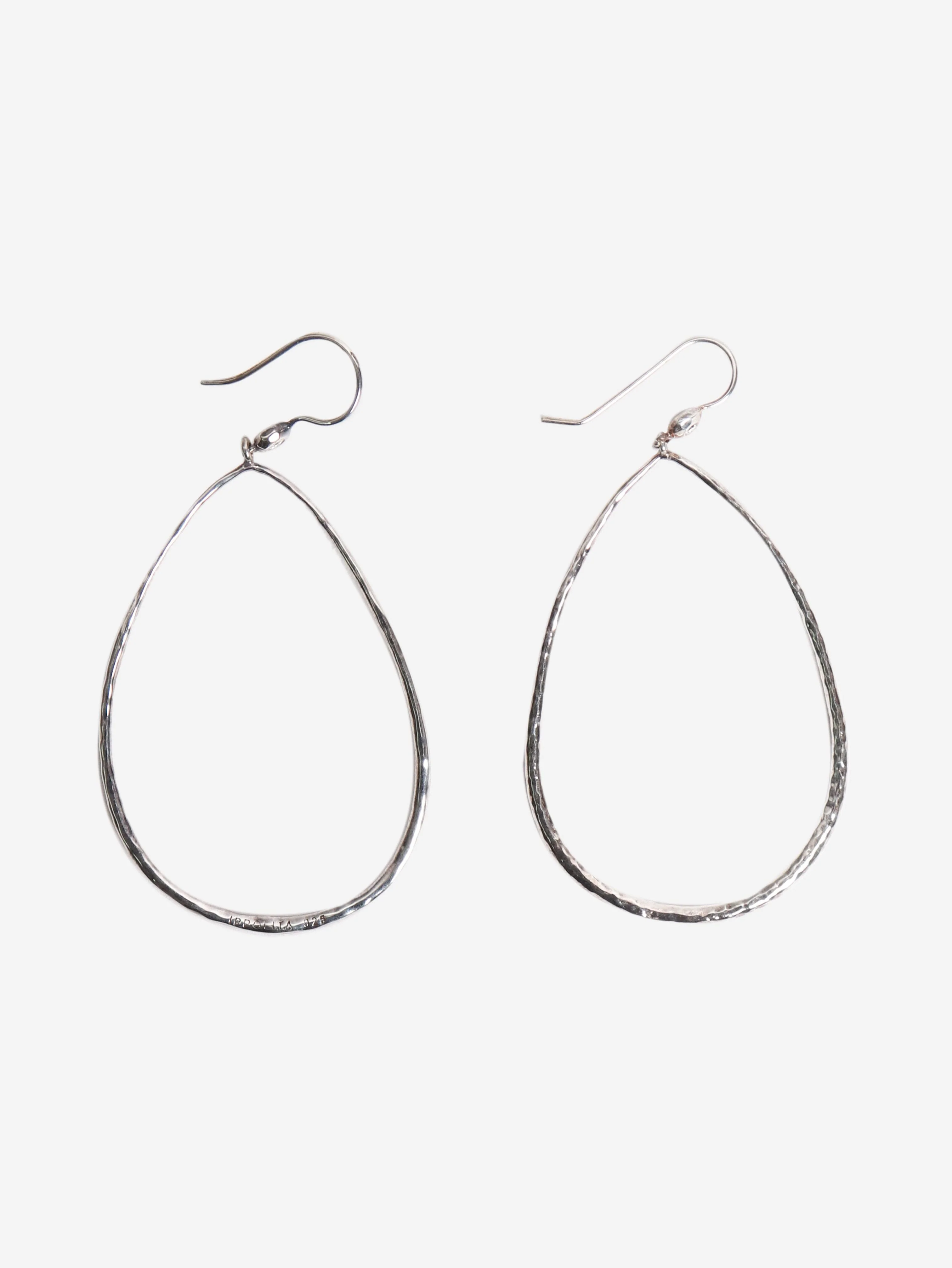 Silver wavy teardrop earrings