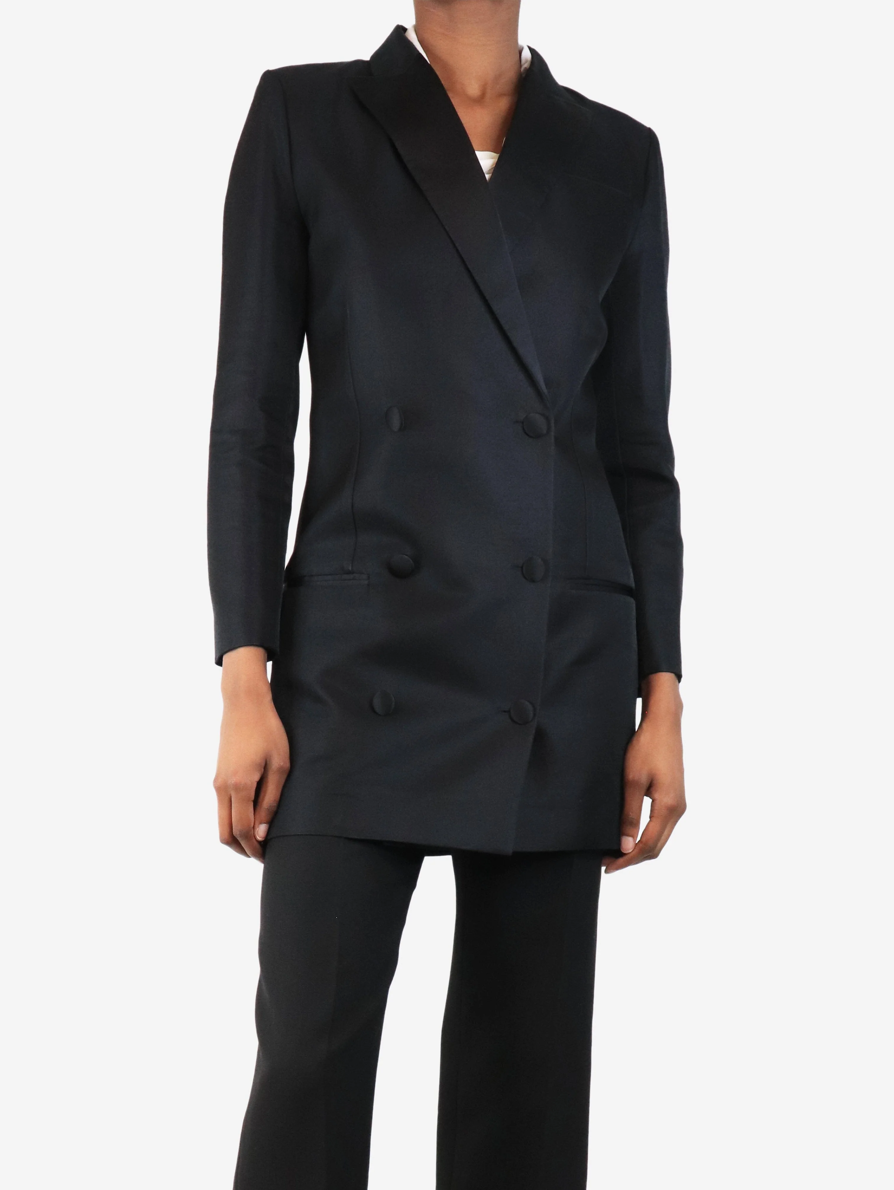Black double breasted blazer - size UK 8 - Image 3