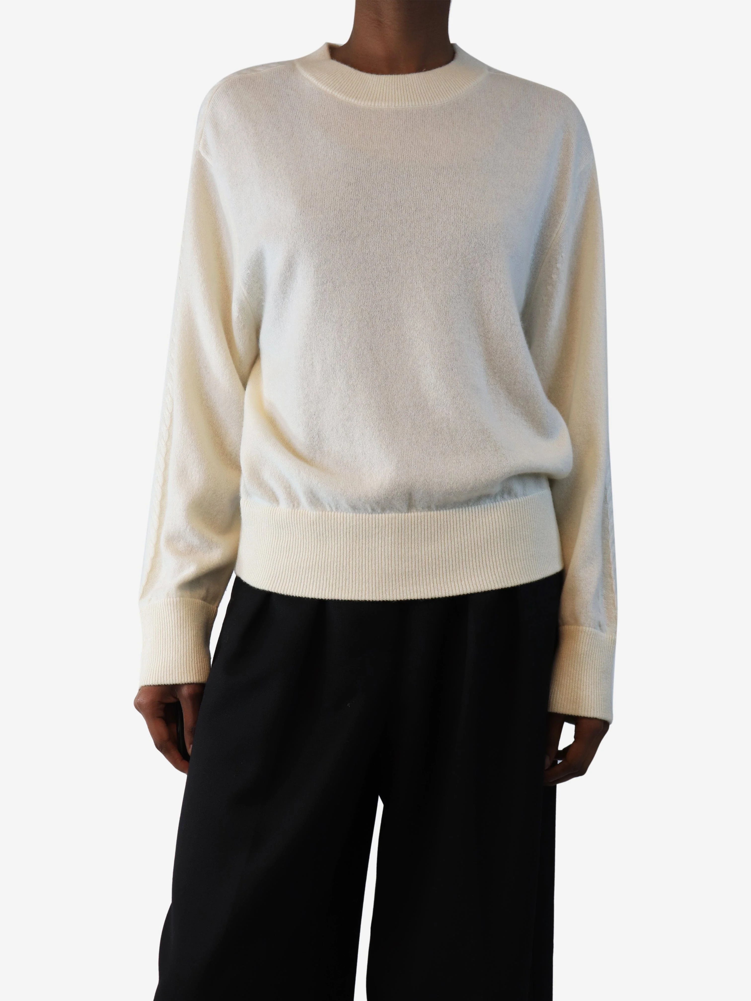 Cream crewneck jumper - size XS - Image 3