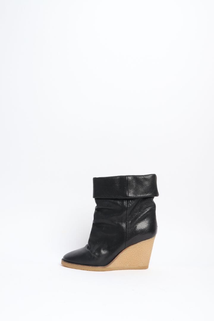 Black wedge boots - size EU 40 (UK 7)