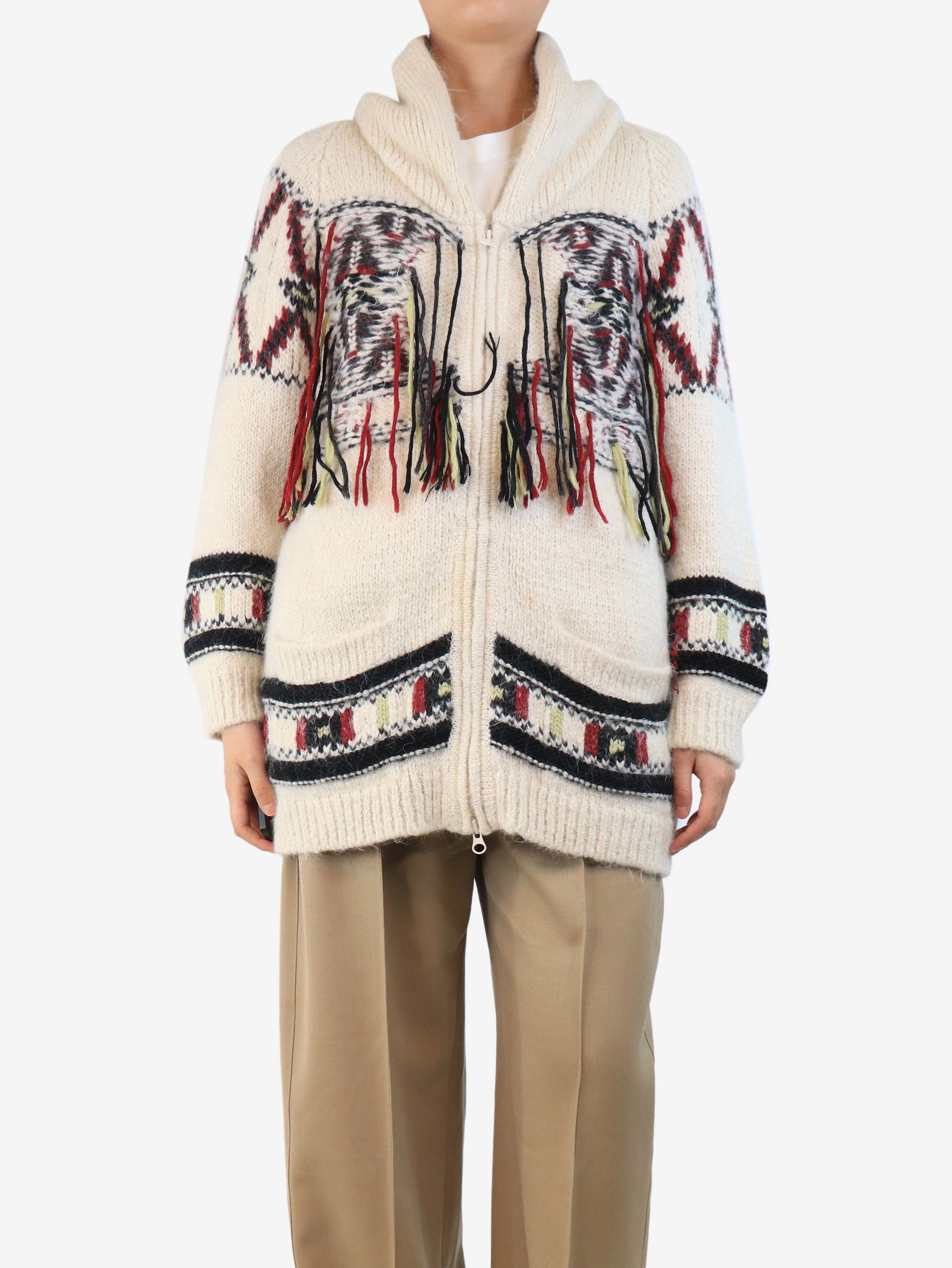 Cream Yosemite alpaca-blend cardigan - size S