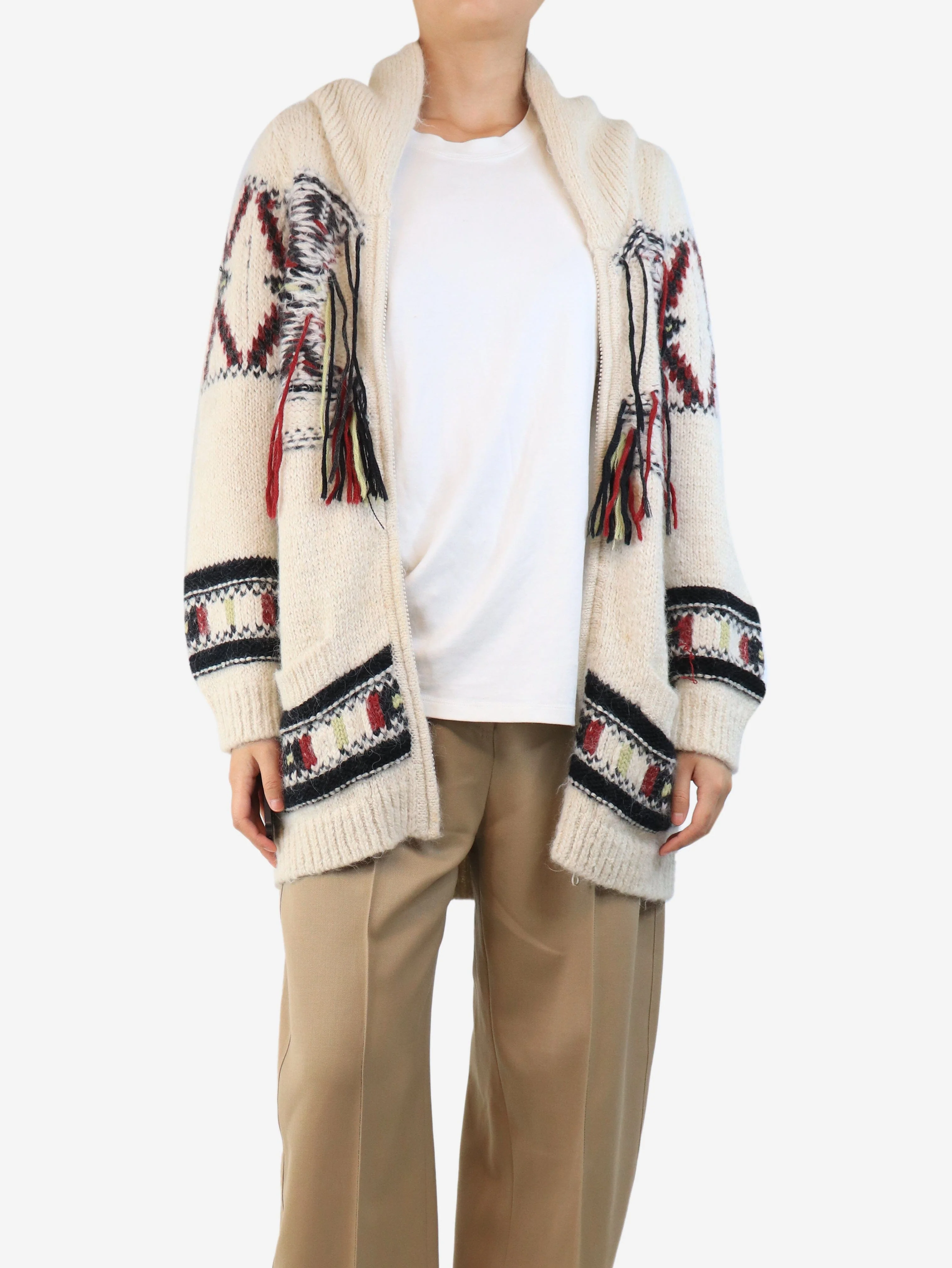 Cream Yosemite alpaca-blend cardigan - size S - Image 3