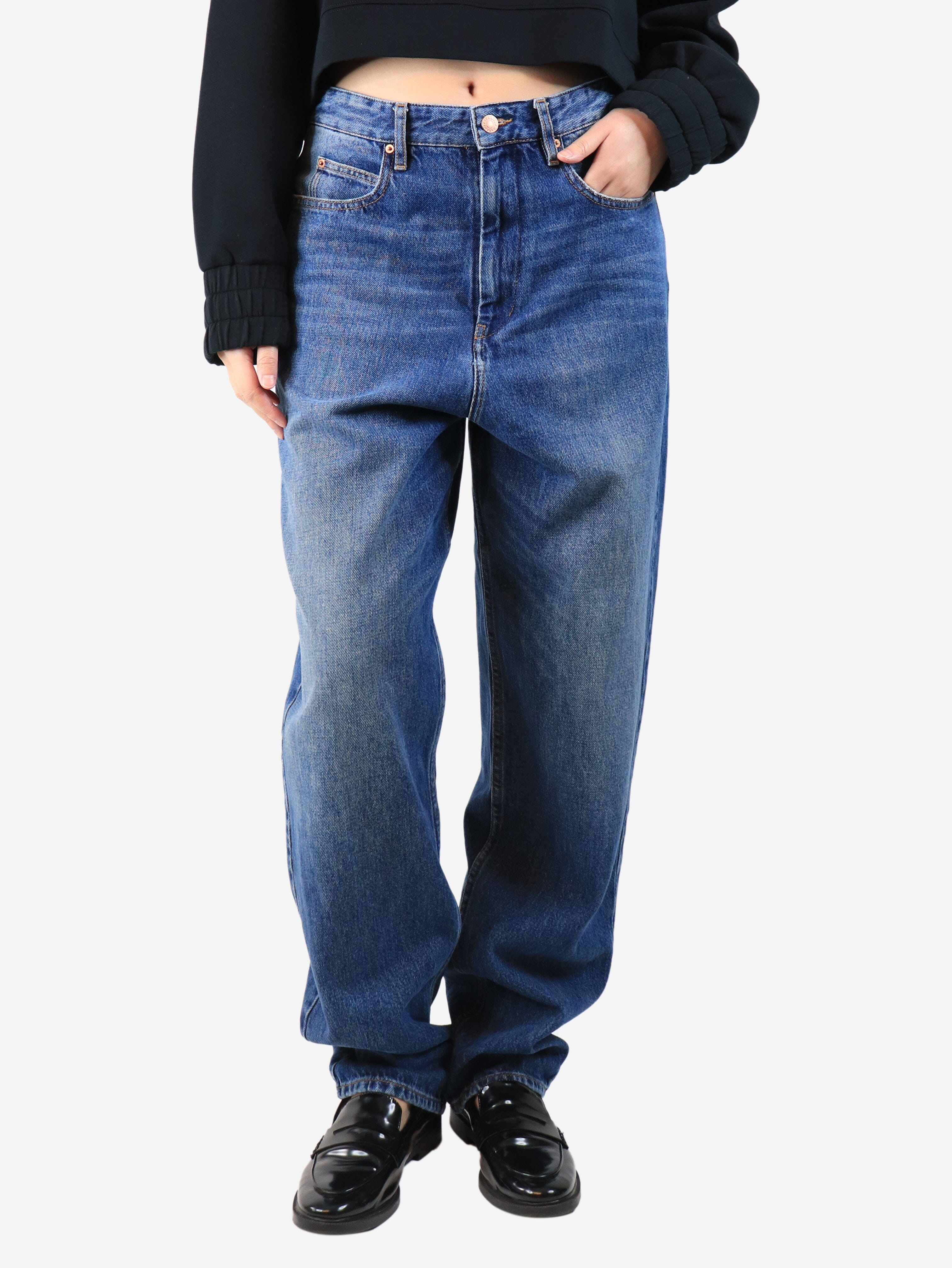 Blue relaxed-fit jeans - size UK 14