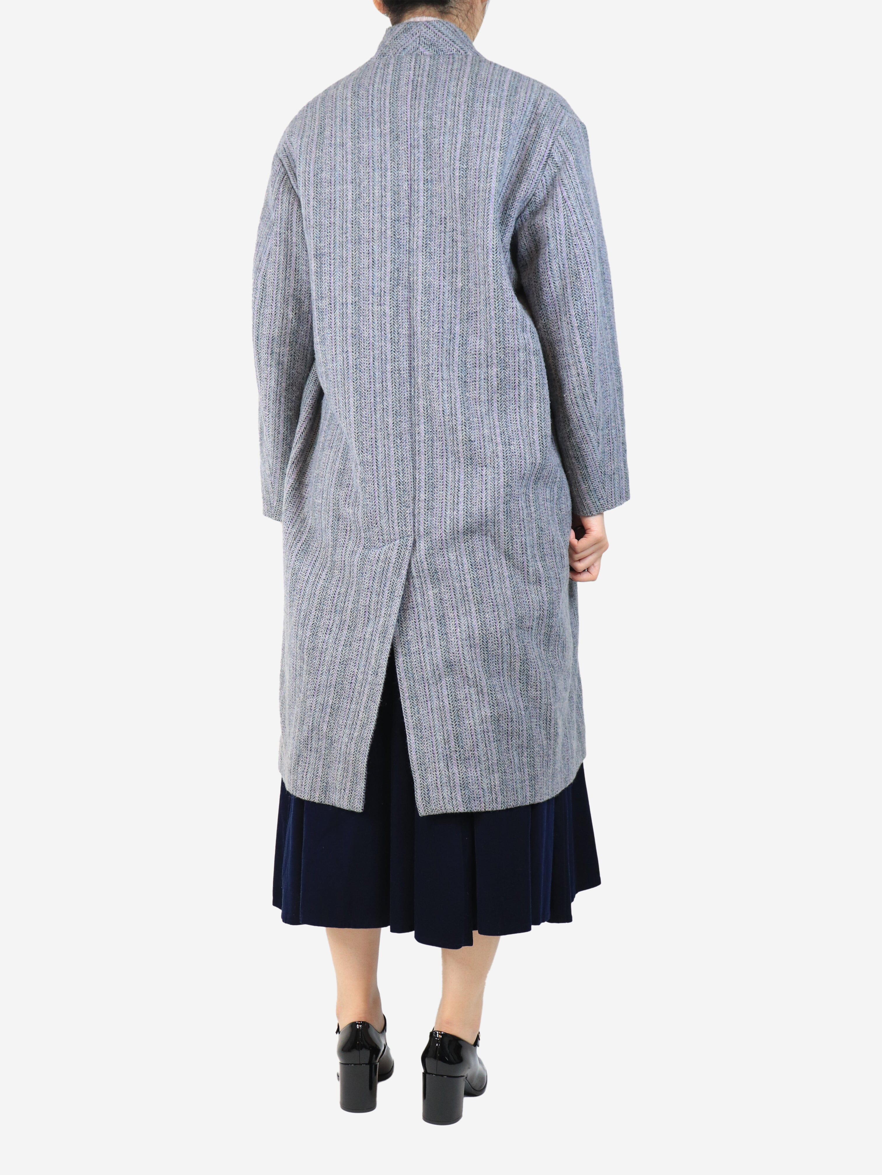 Grey Henlo wool coat - size UK 8 - Image 2