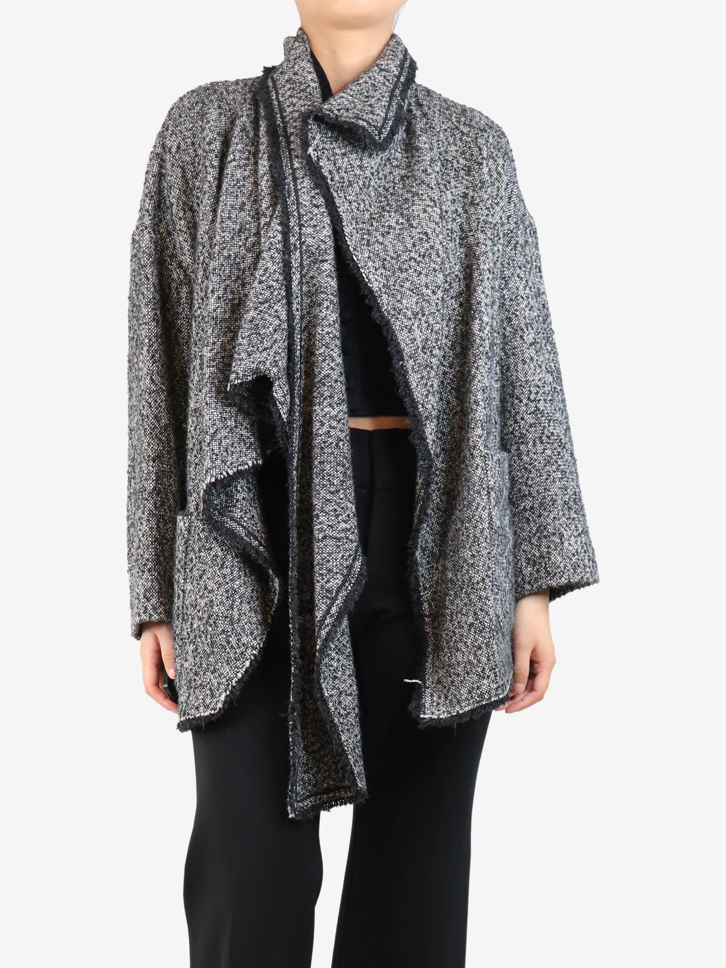 Grey Hopsack cape - size UK 8 - Image 3