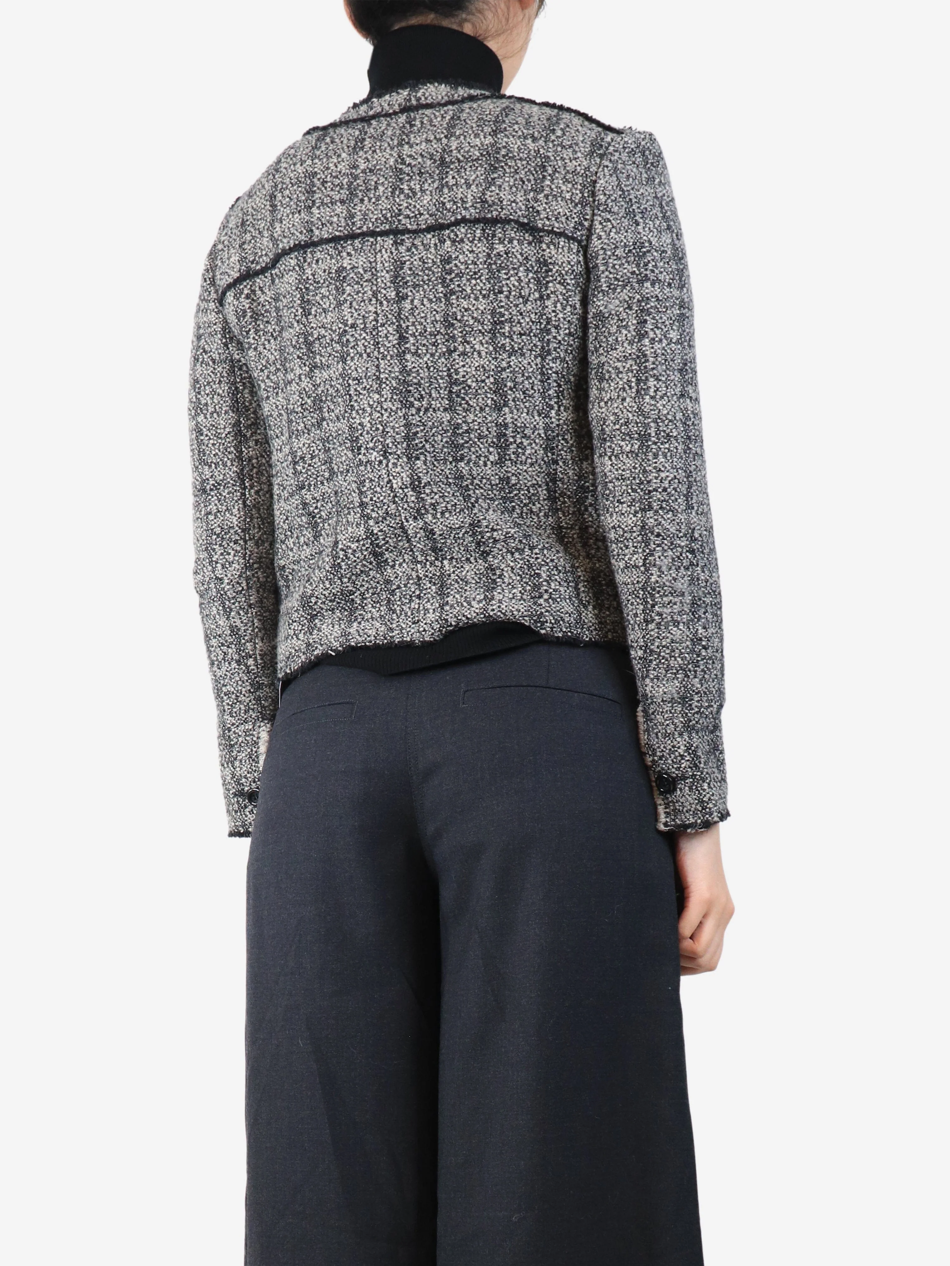 Grey woven jacket - size UK 8 - Image 2