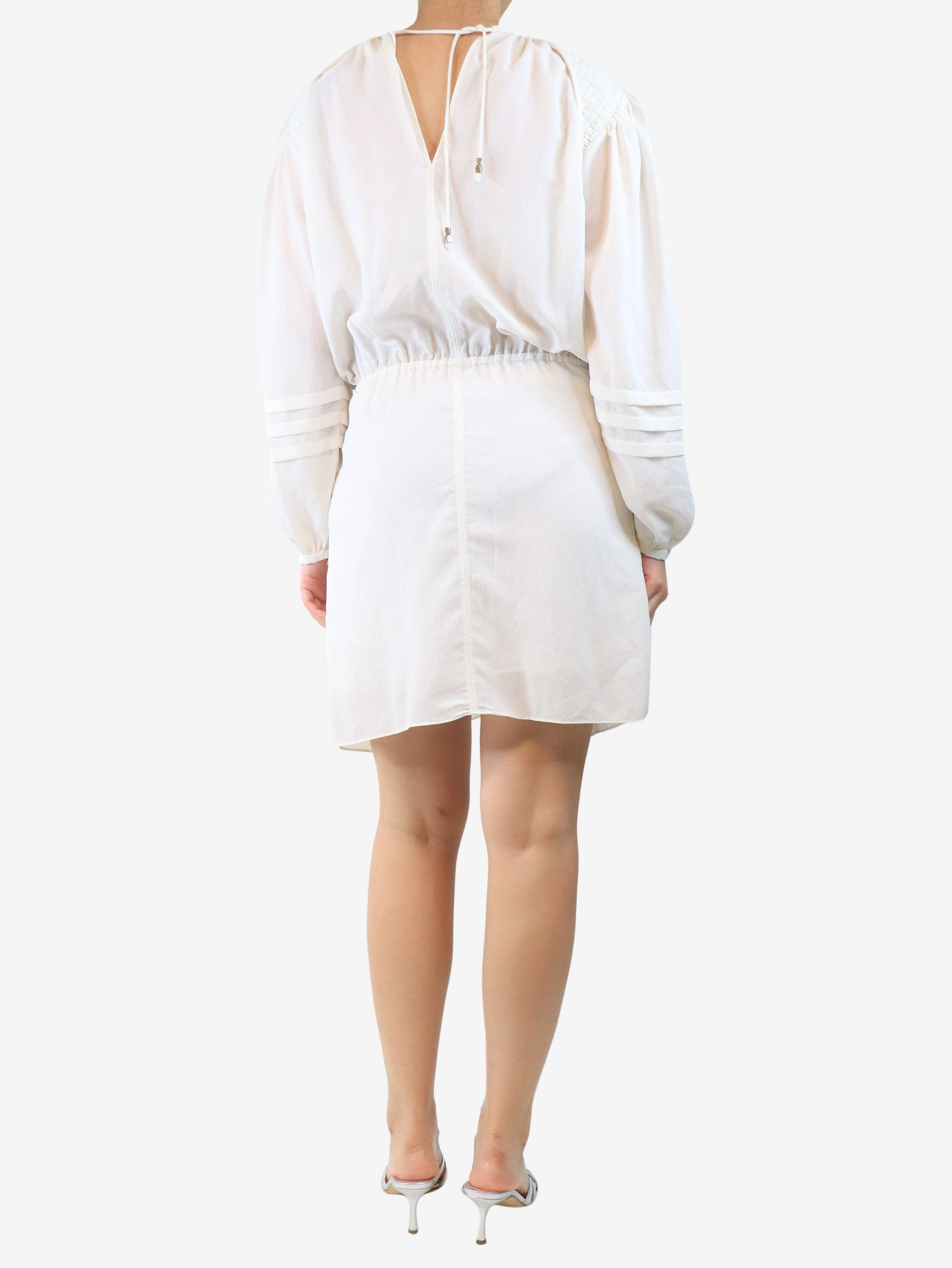 Ivory crepe mini dress - size UK 10 - Image 2