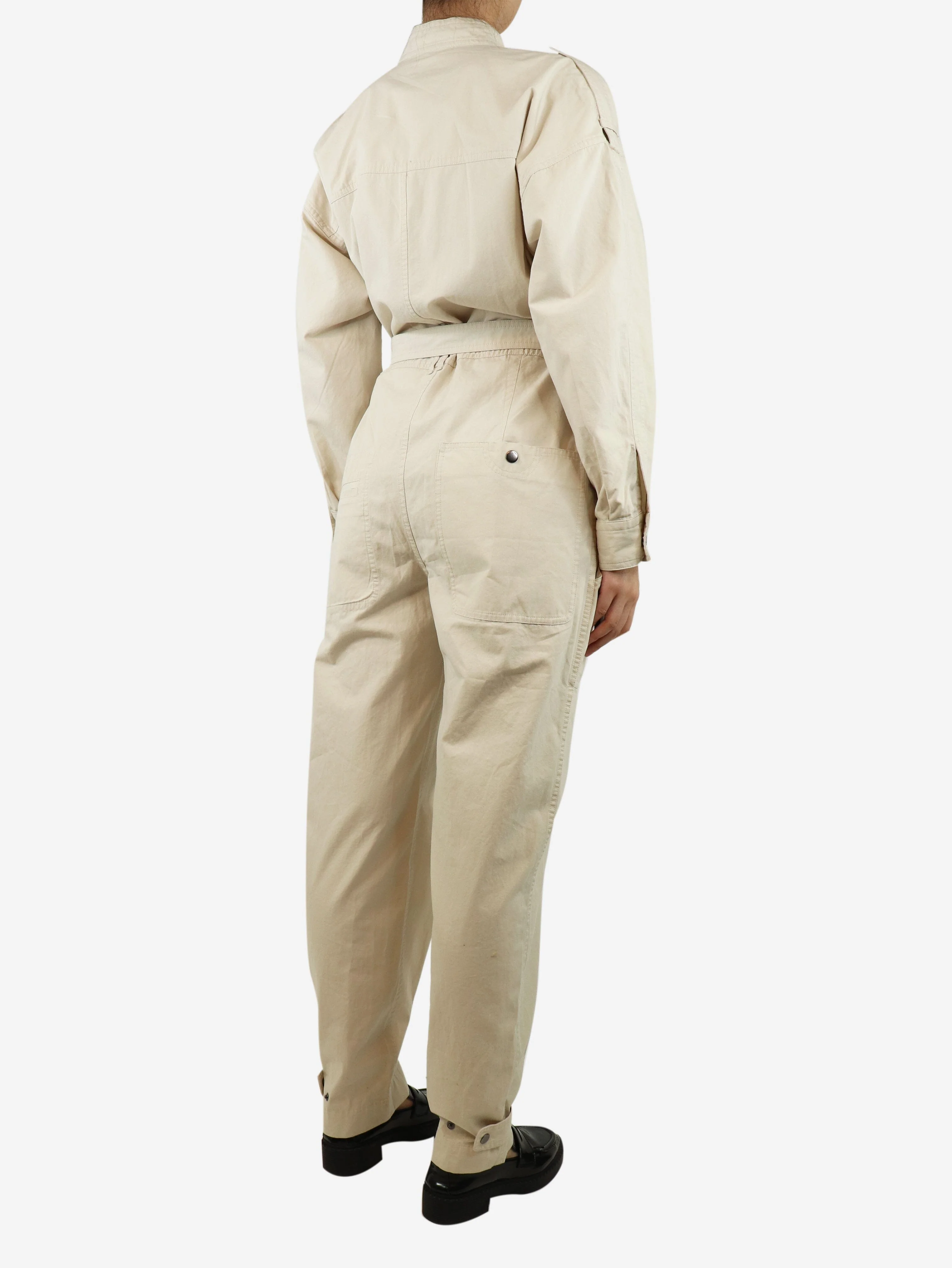 Ivory Ruthel belted cotton jumpsuit - size UK 10 - Image 2