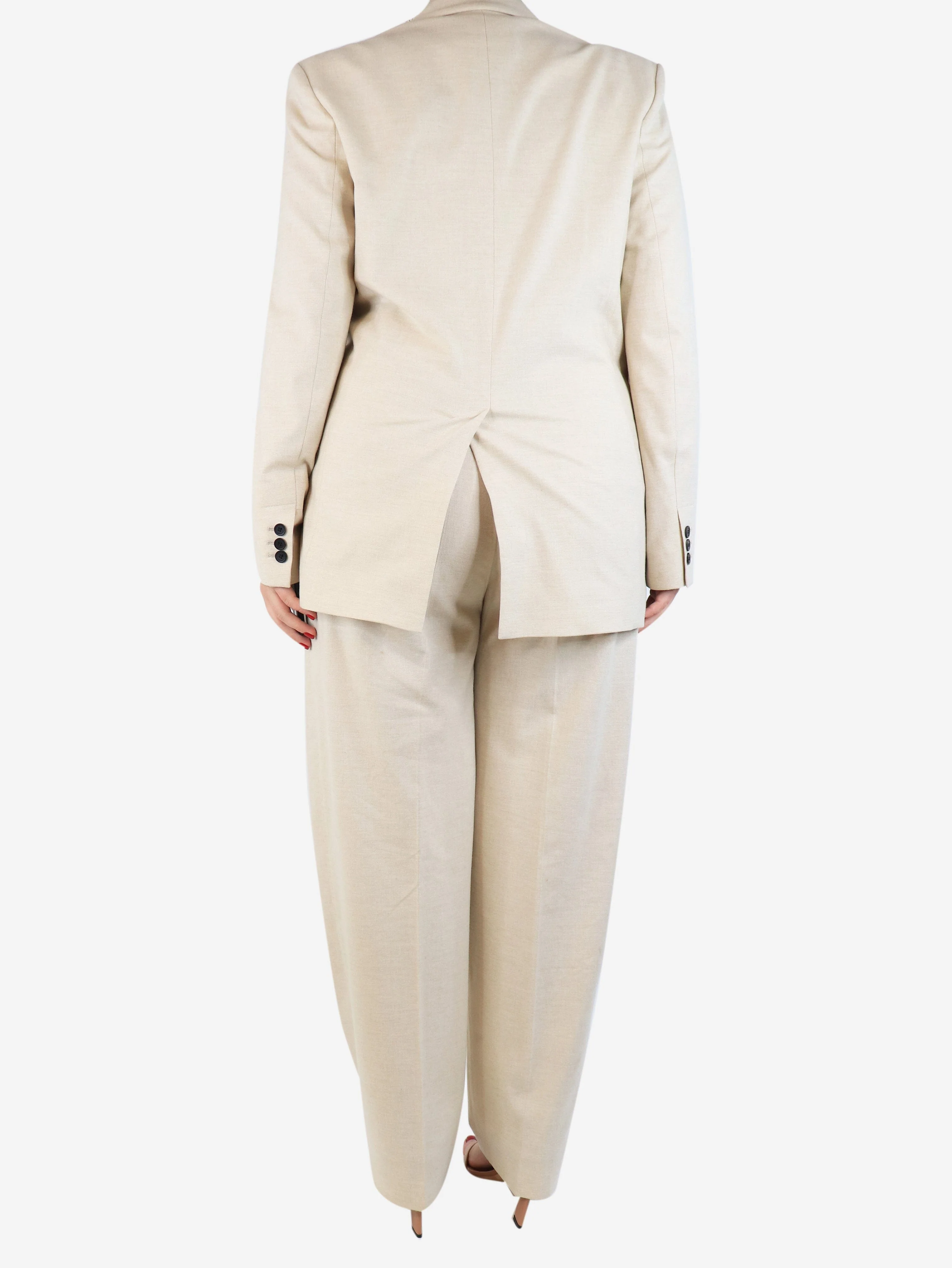 Neutral blazer and trousers set - size UK 12 - Image 2