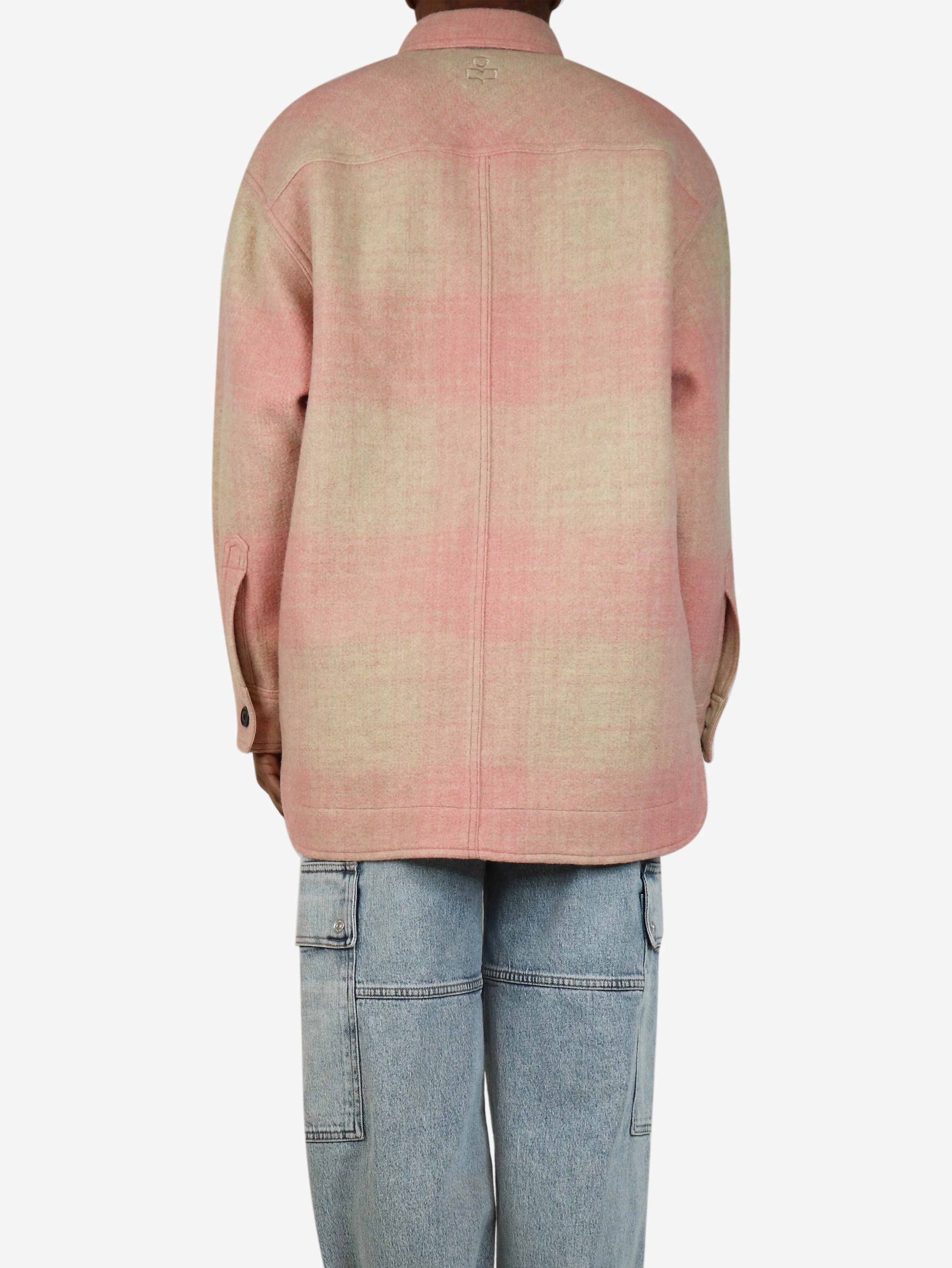 Pink plaid shacket - size UK 6 - Image 2