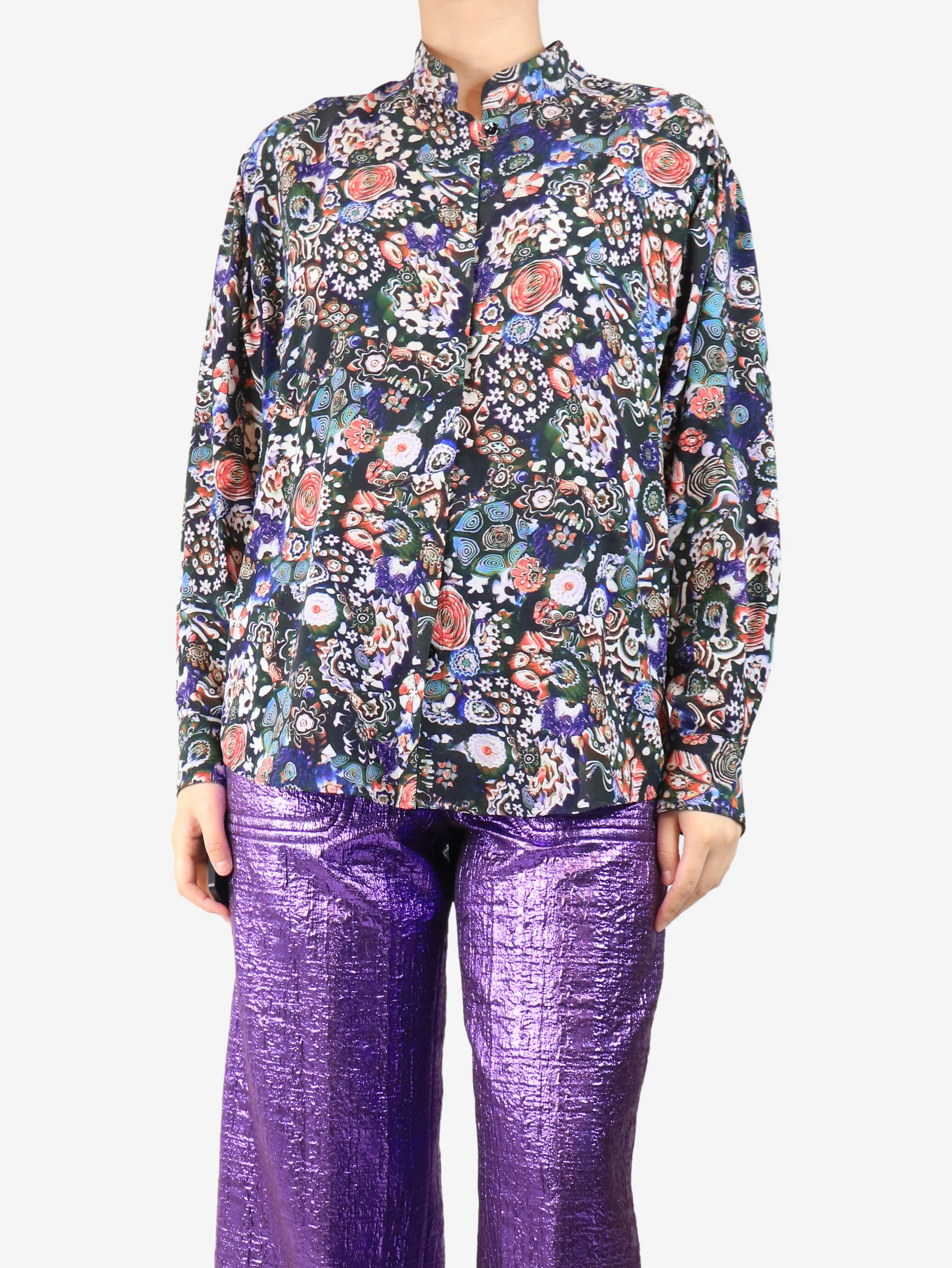 Multicolour floral blouse - size UK 10