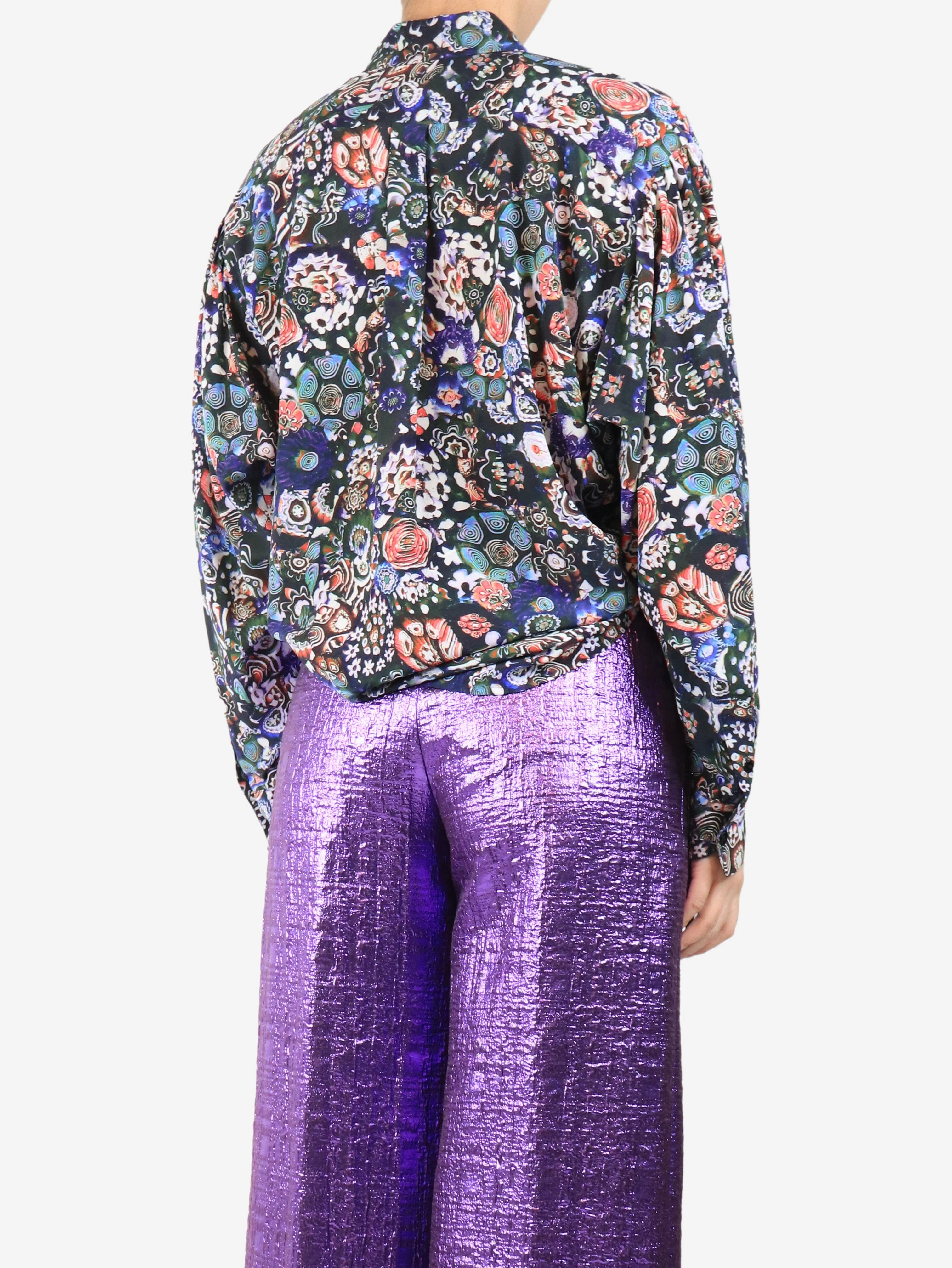 Multicolour floral blouse - size UK 10 - Image 2