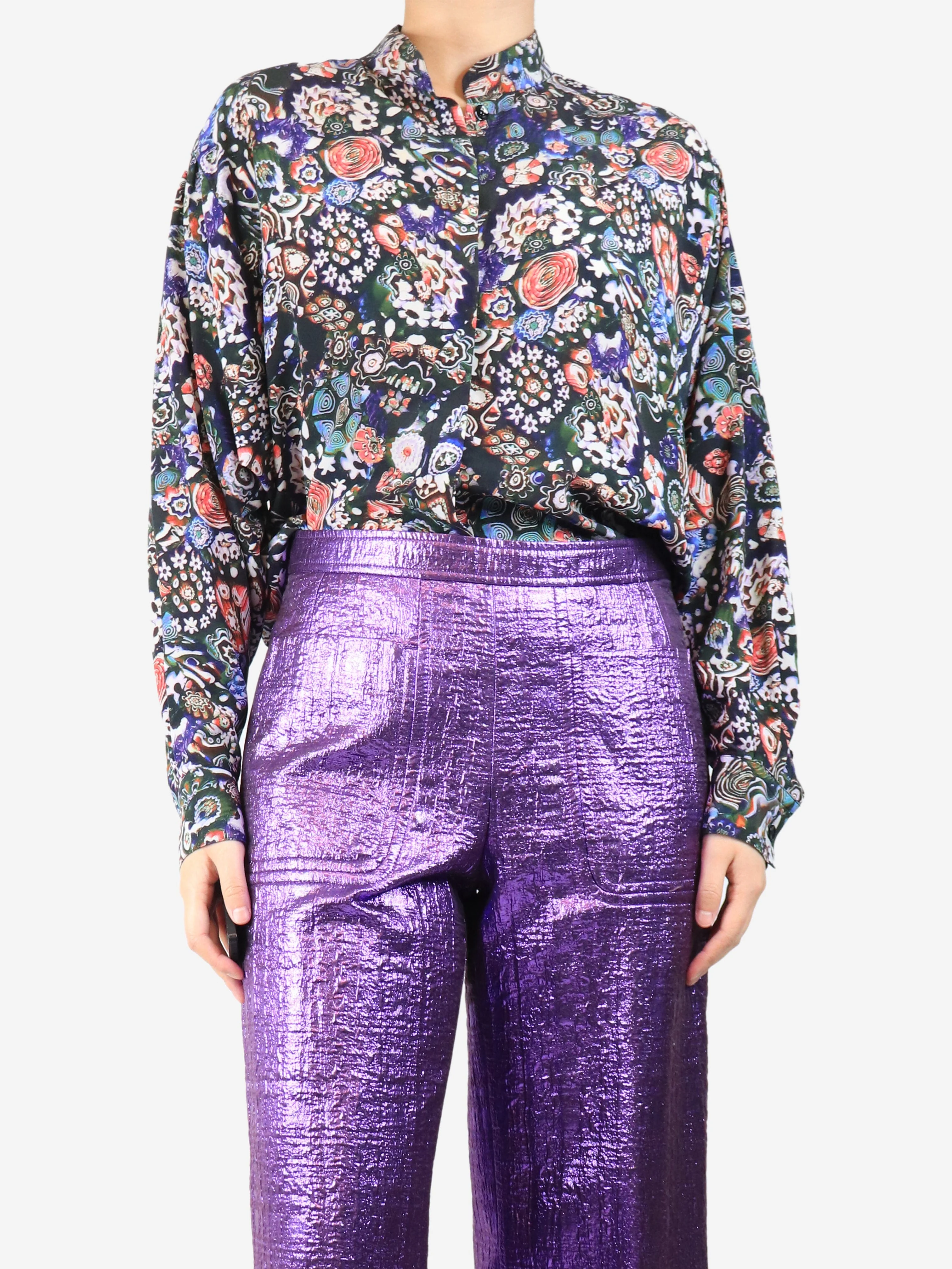 Multicolour floral blouse - size UK 10 - Image 3
