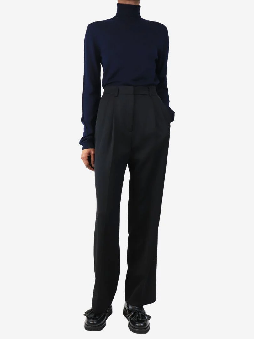 Black Stanley wool trousers - size UK 6 - Image 2