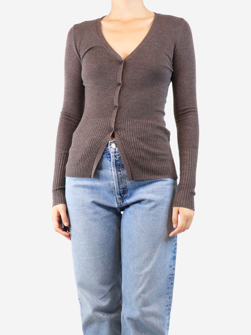 Brown Christine wool cardigan - size M - Image 3