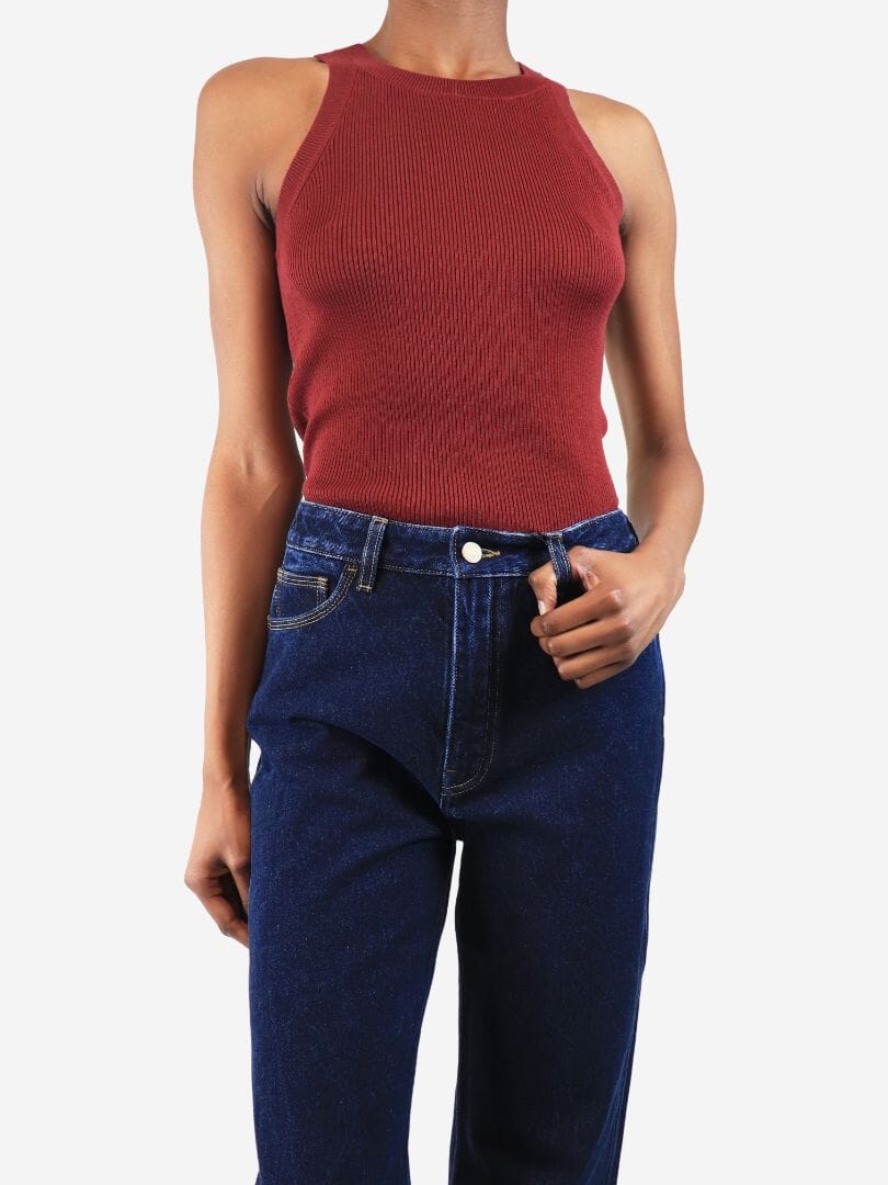 Burgundy Zoe vest top - size L - Image 3