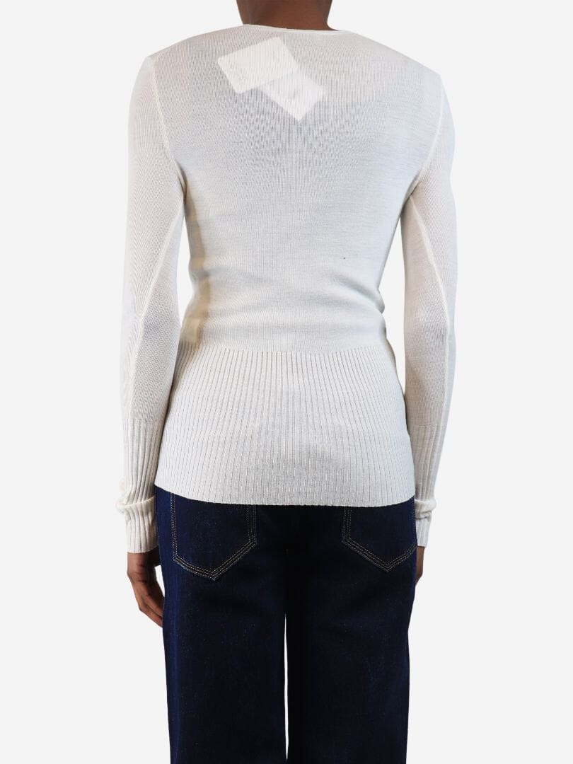 Cream Christine wool cardigan - size L - Image 3