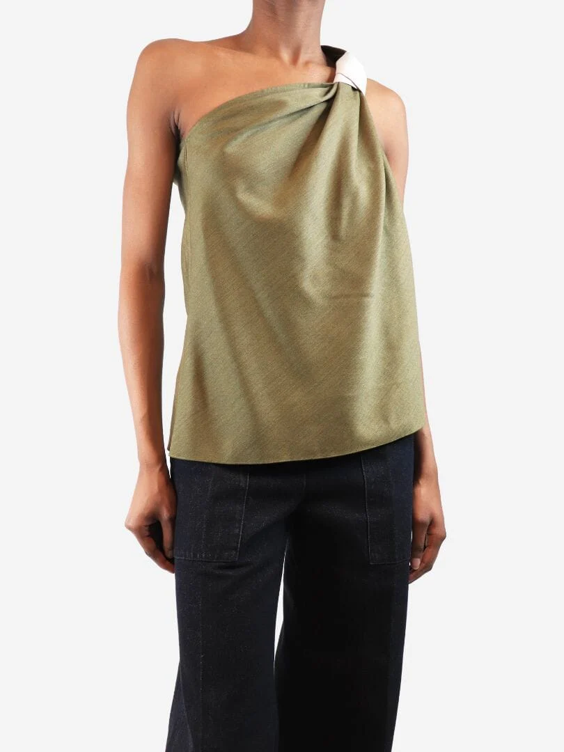 Green Maude one-shoulder top - size UK 14 - Image 3