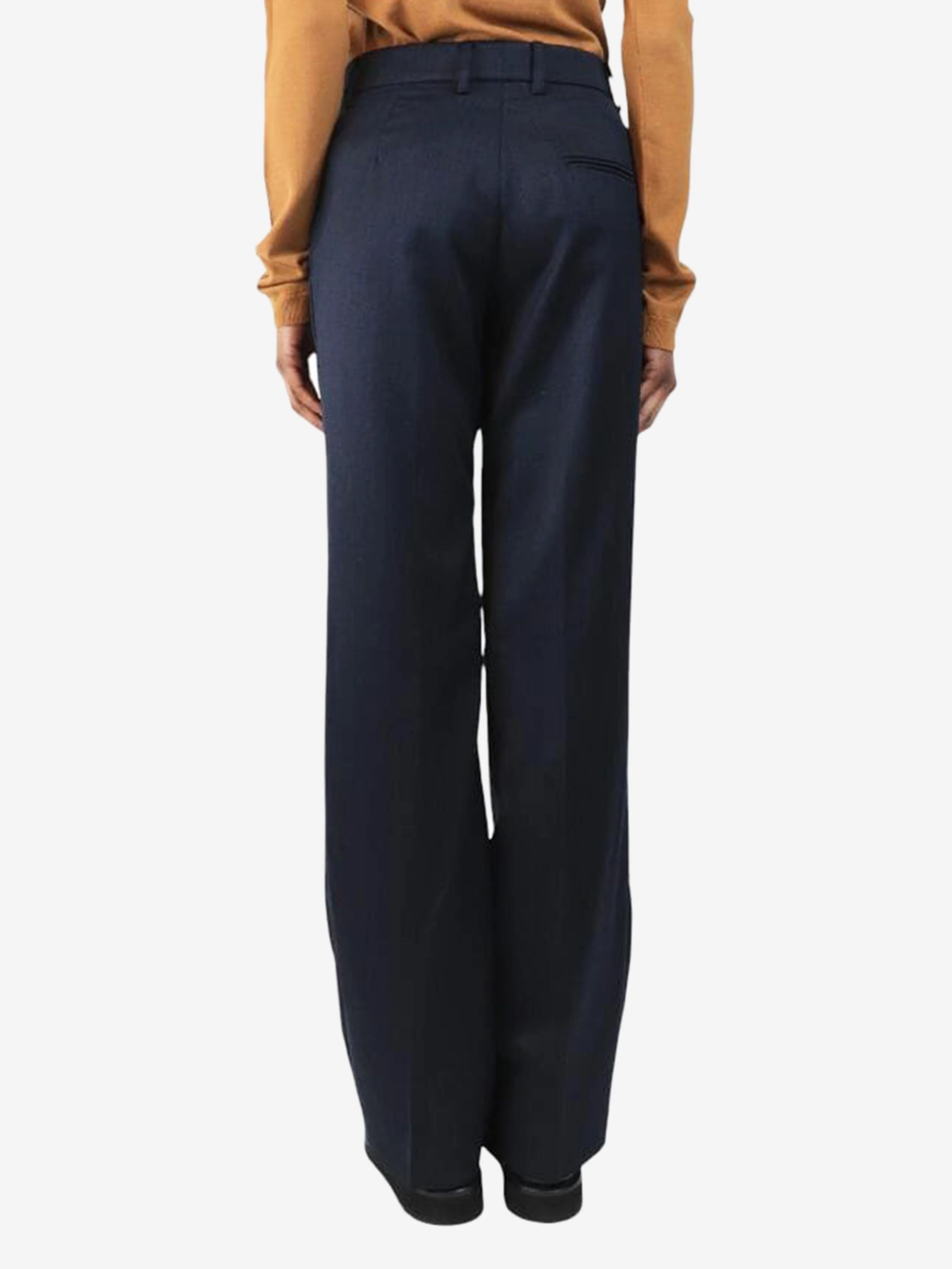 Navy Marlene wool trousers - size UK 14 - Image 3