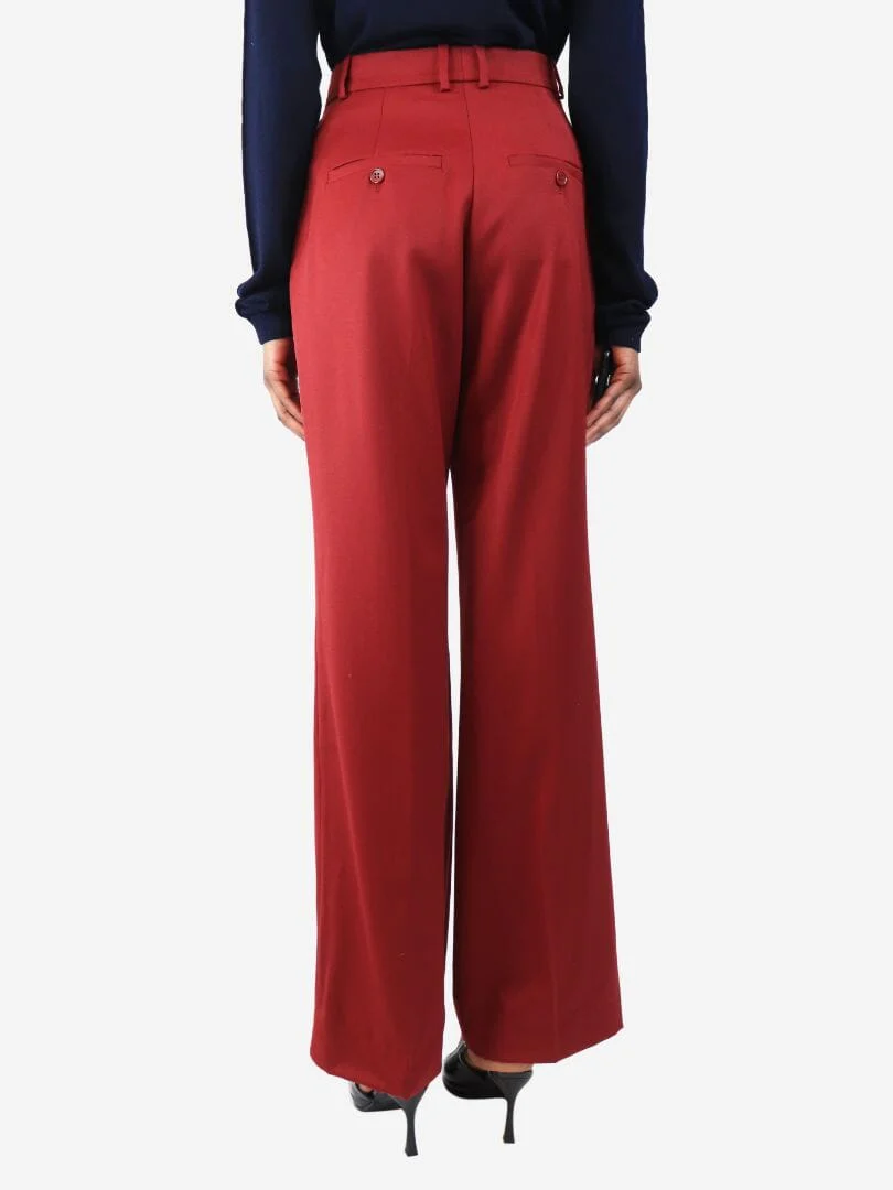 Red Stanley wool trousers - size UK 4 - Image 3