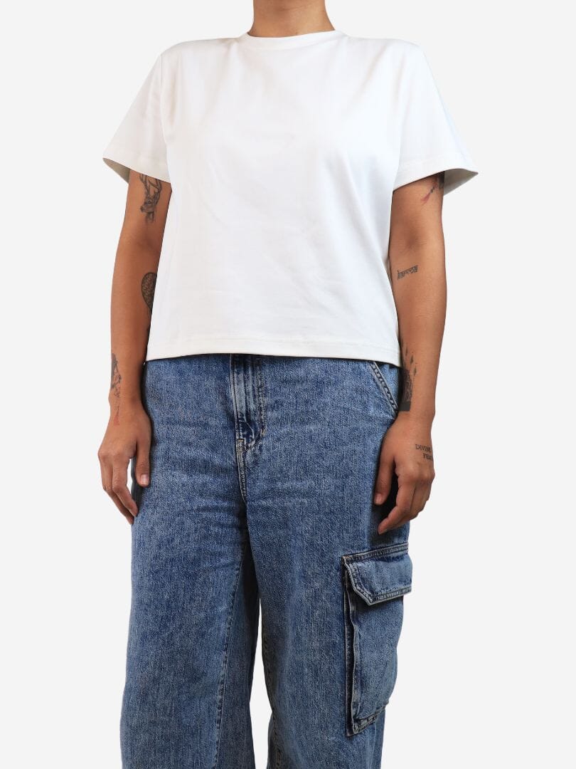 White Ada boxy t-shirt - size UK 8