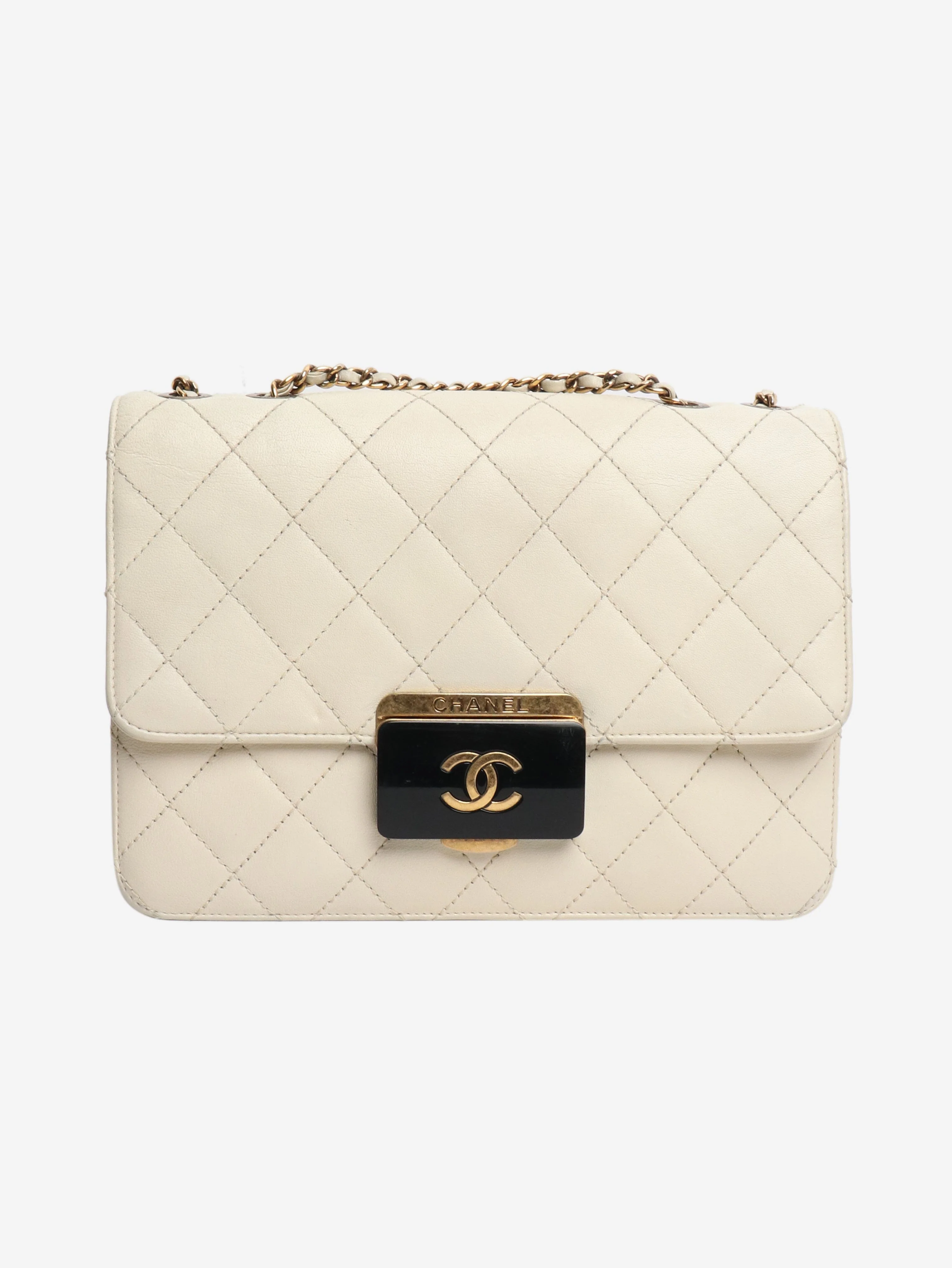 Ivory leather 2016 Beauty lock flap bag