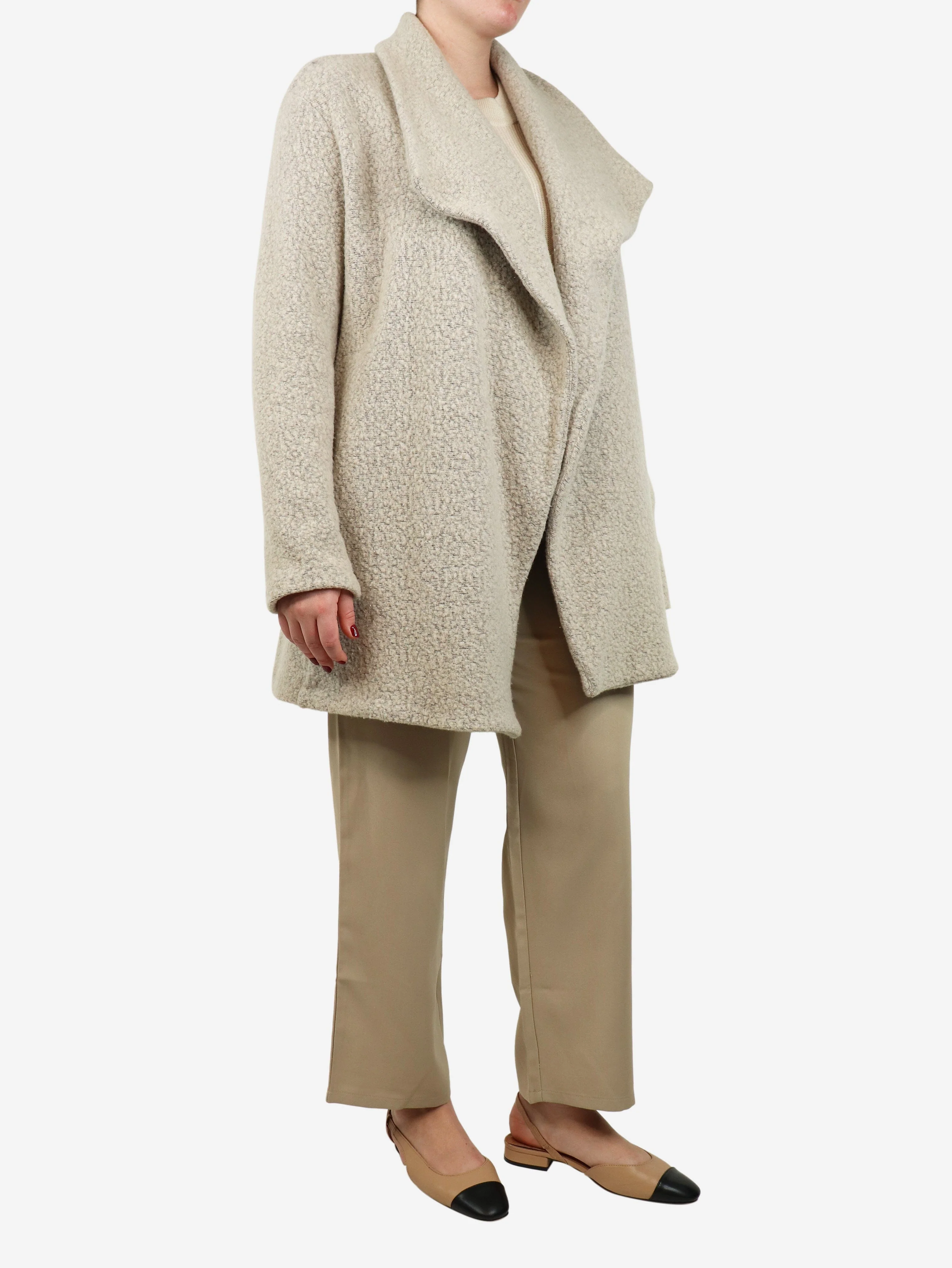 Neutral boiled wool jacket - size L - Image 2
