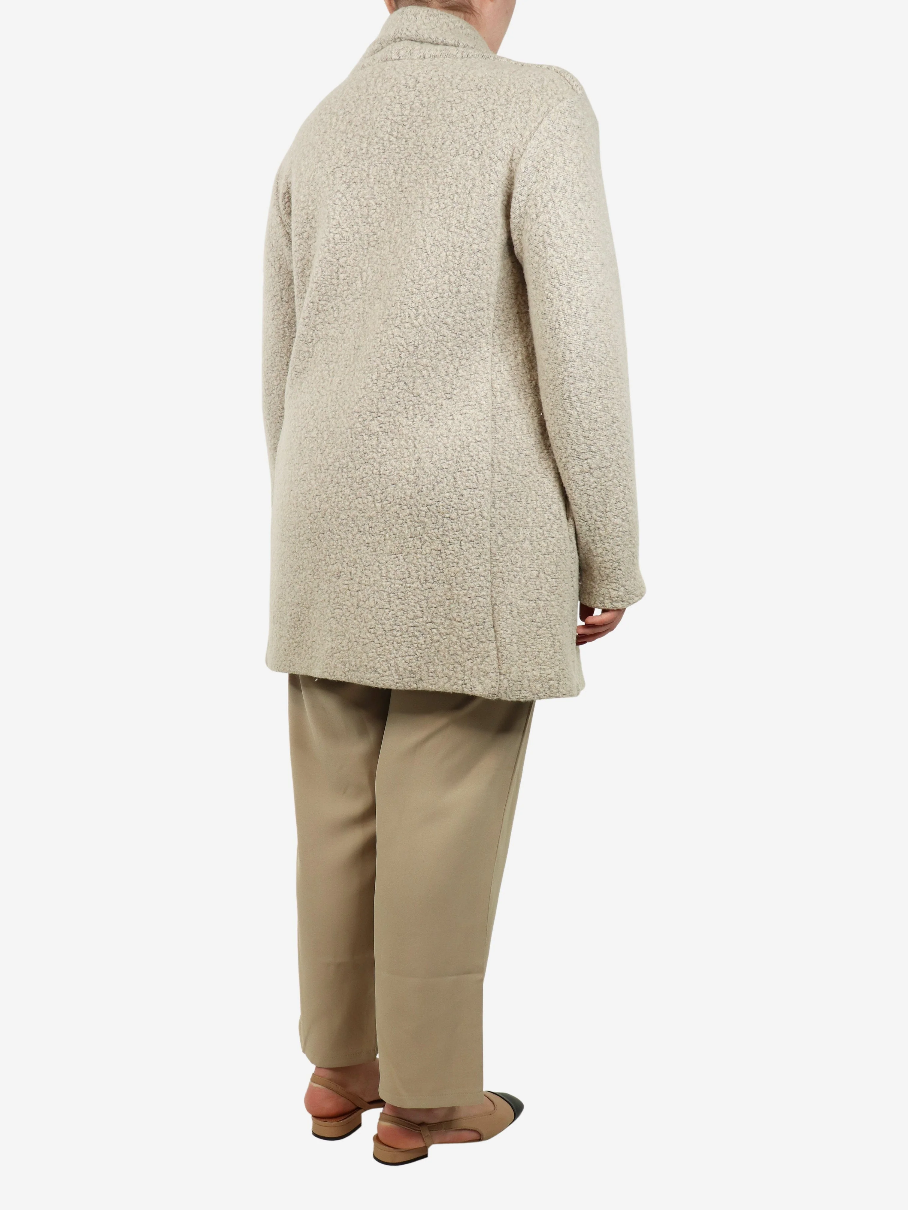 Neutral boiled wool jacket - size L - Image 3