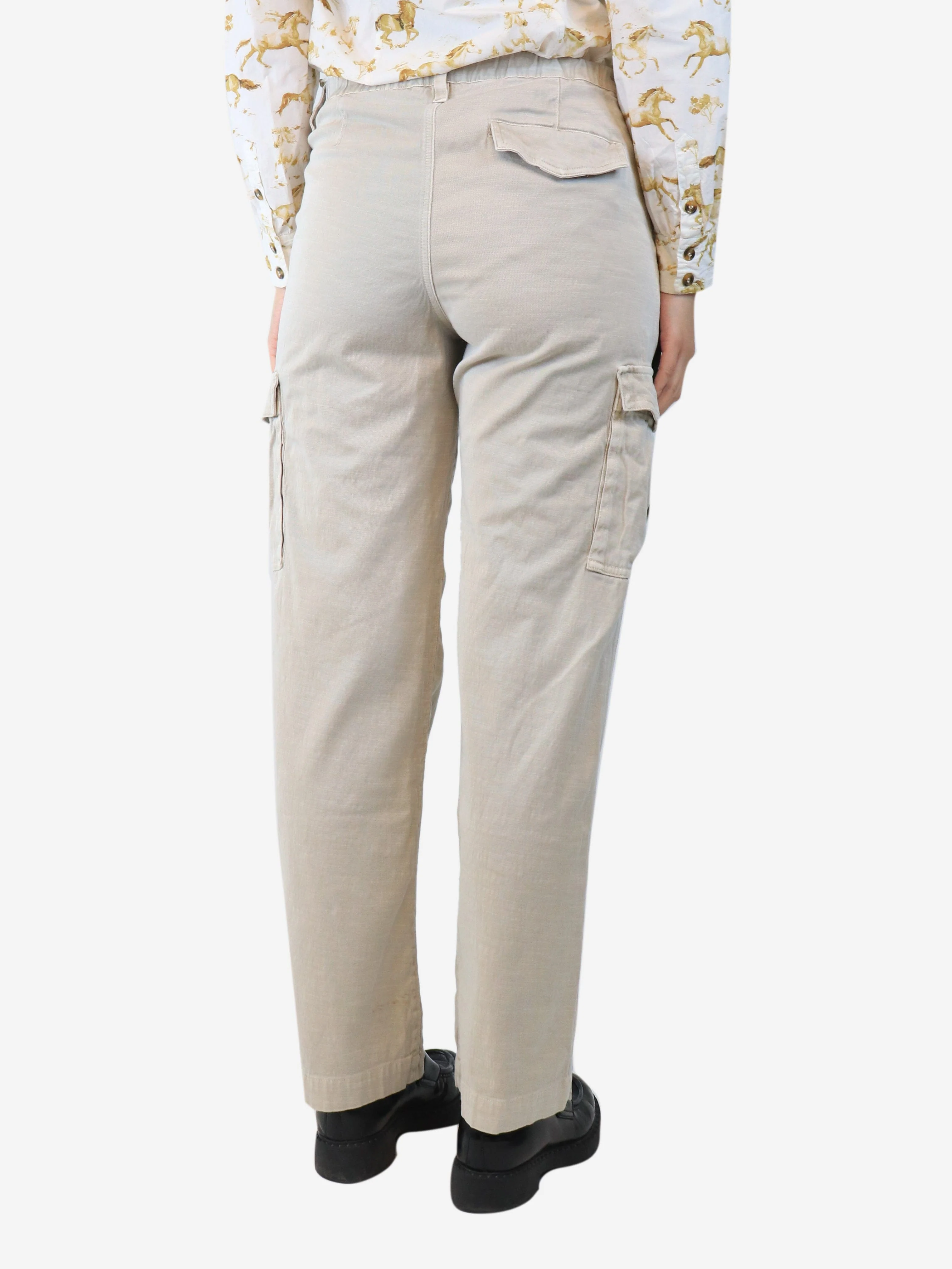 Neutral cargo trousers - size UK 8 - Image 3