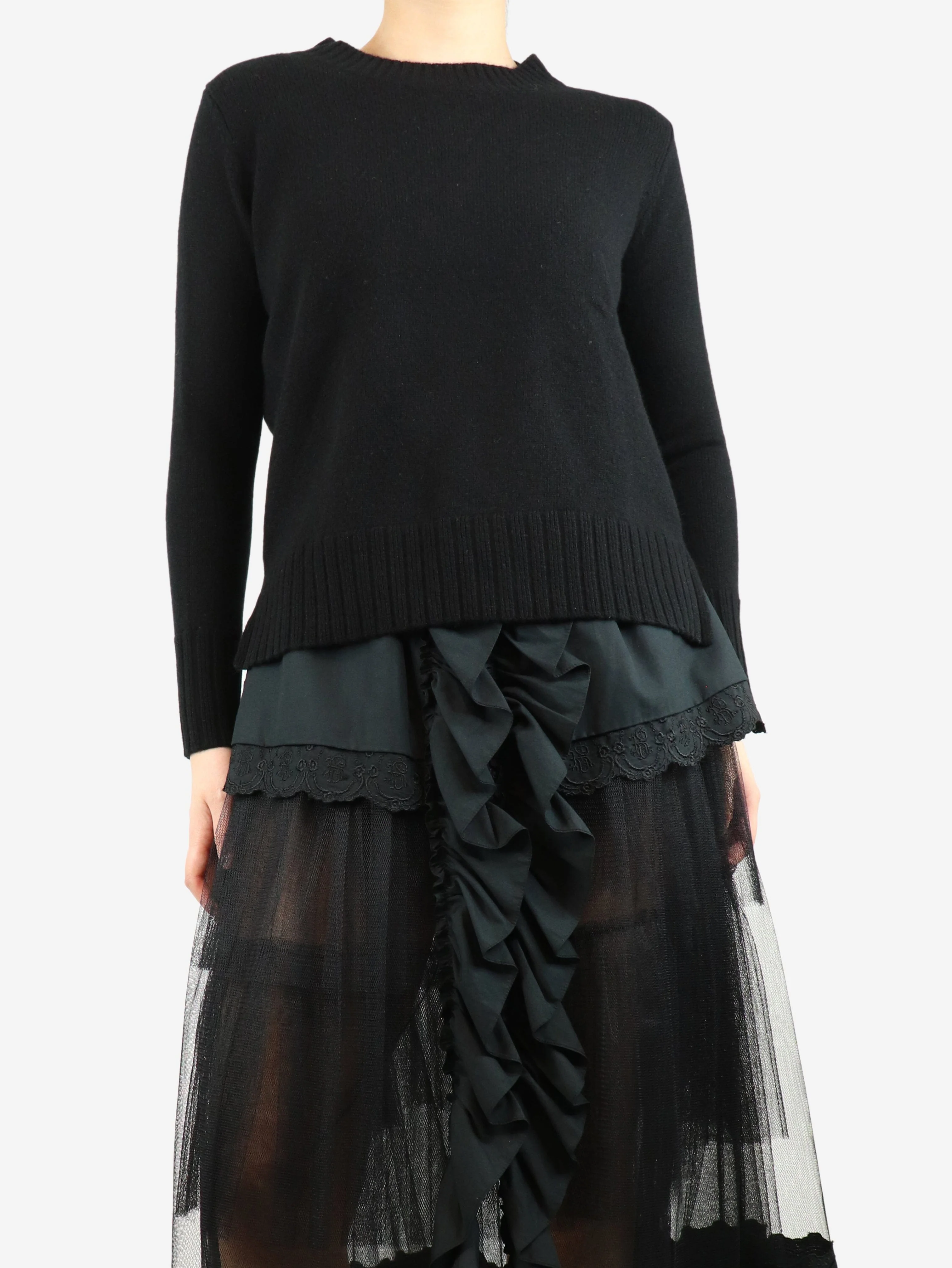 Black crew-neck sweater - size S - Image 3