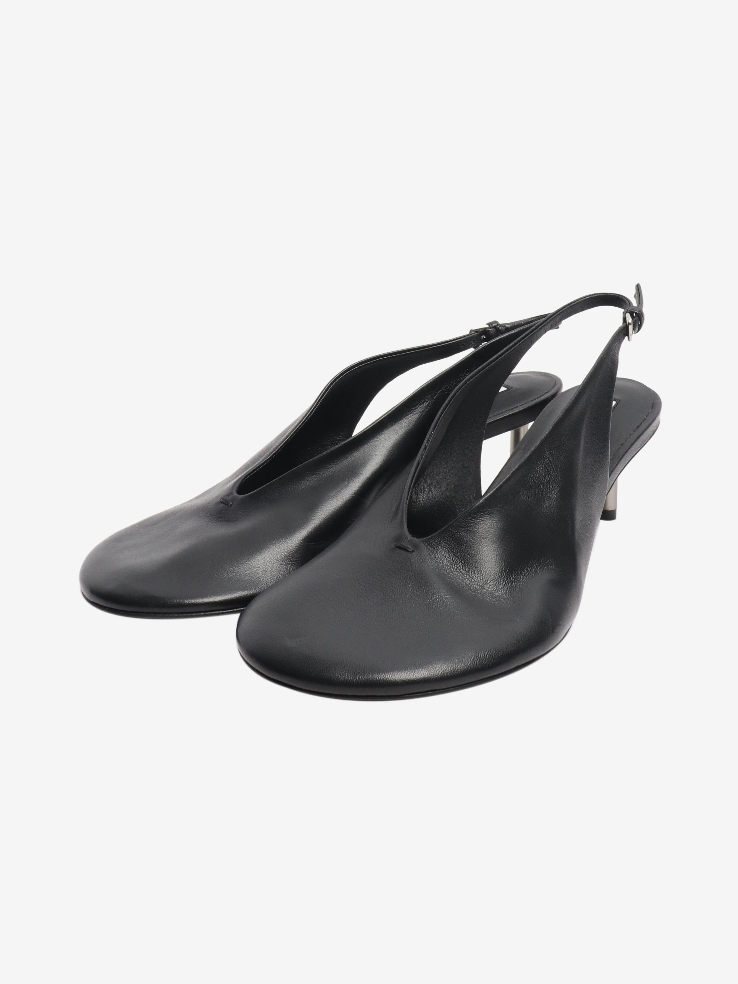 Black round-toe slingback heels - size EU 38.5 - Image 2