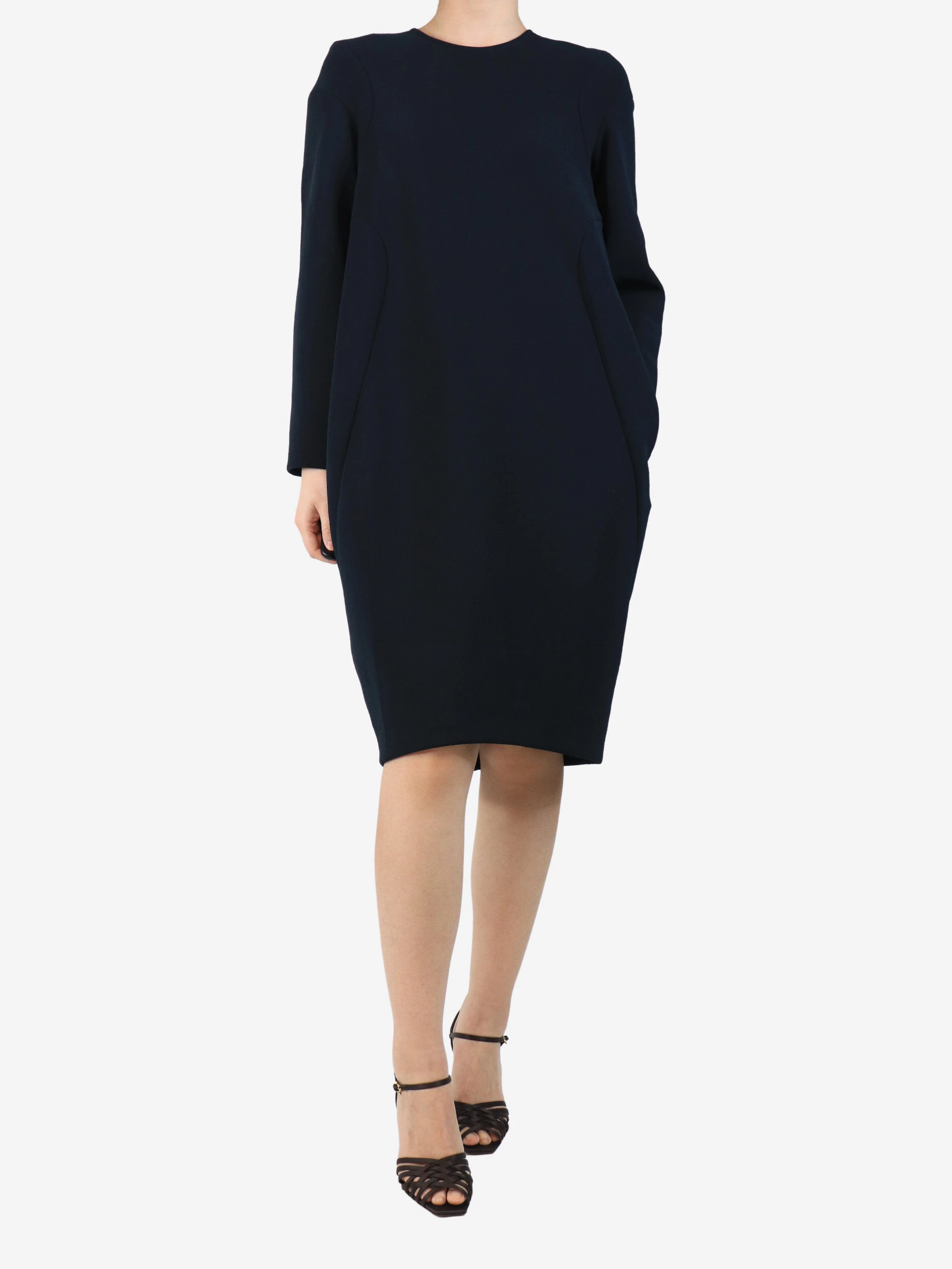 Blue long sleeve midi dress - size UK 14 - Image 3