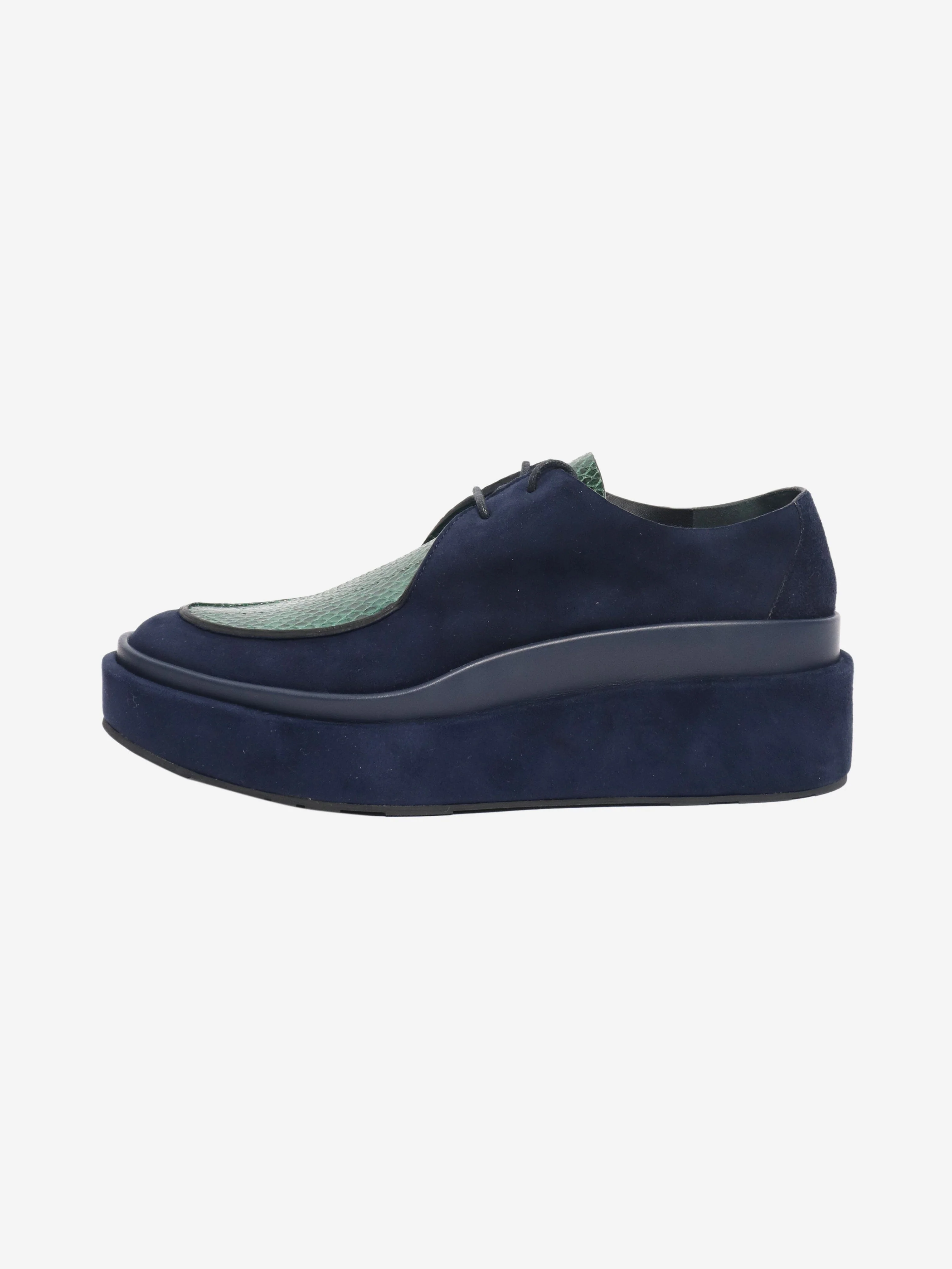 Blue suede platform shoes - size EU 38.5