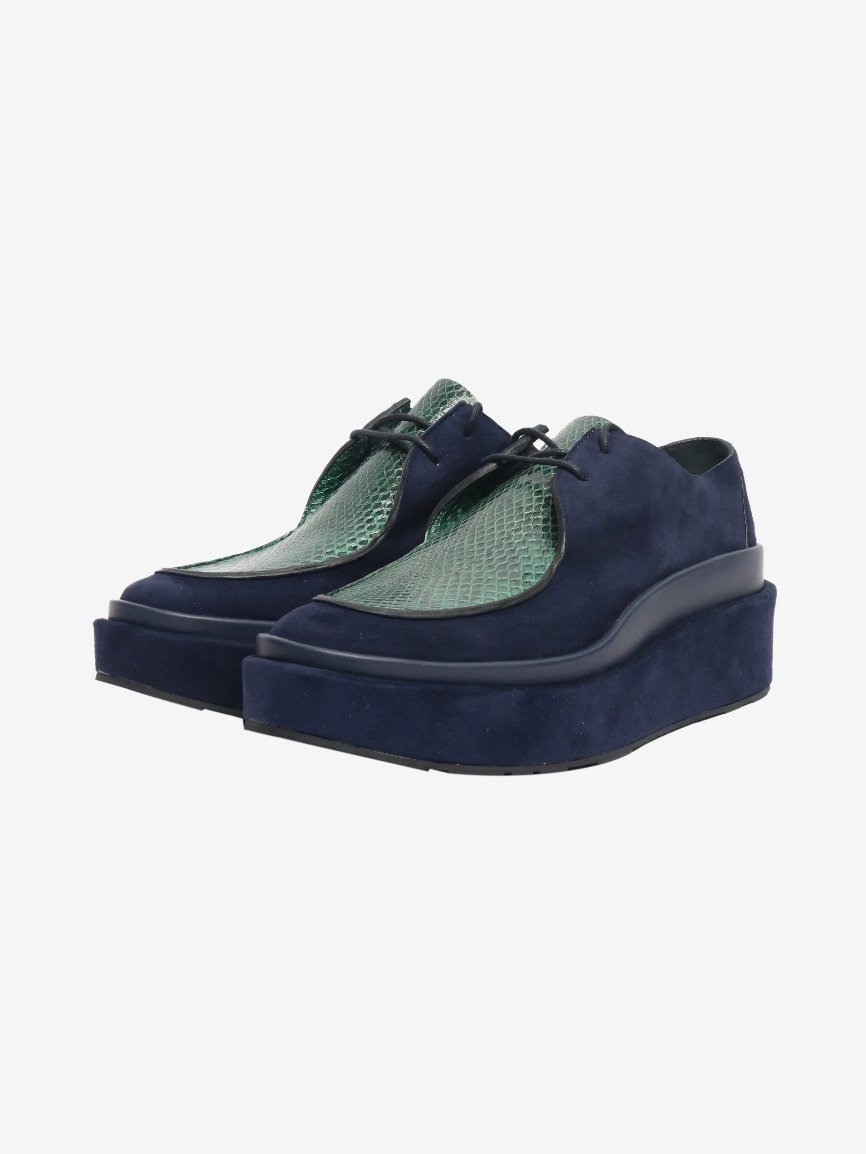 Blue suede platform shoes - size EU 38.5 - Image 2