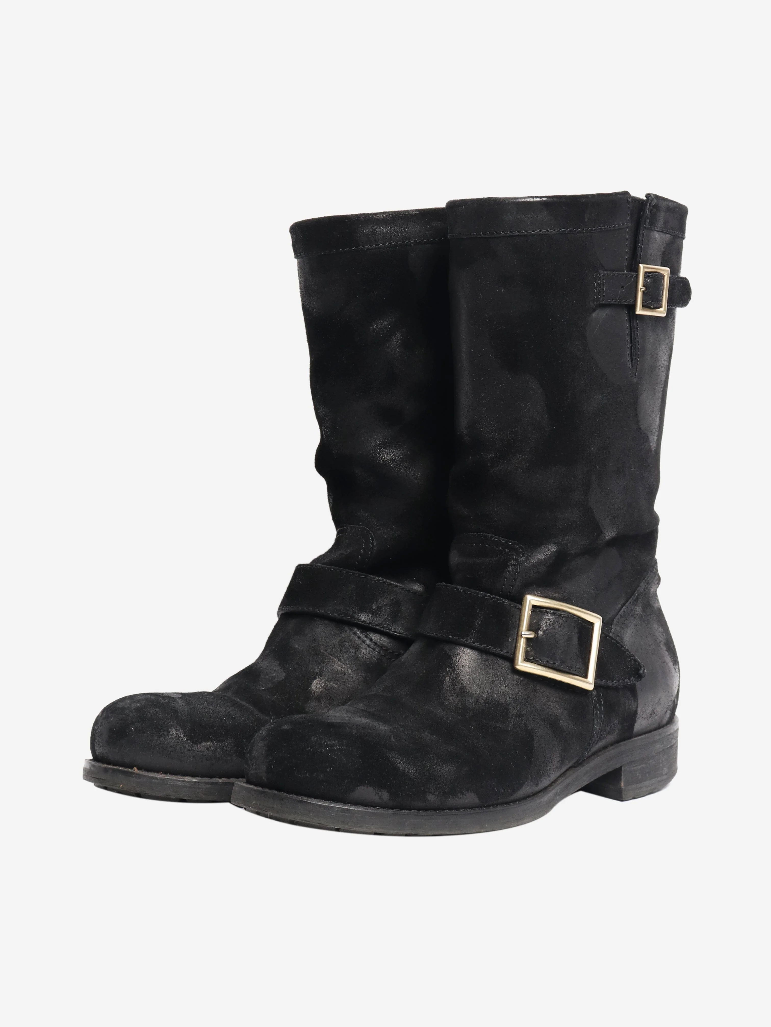 Black distressed effect suede boots - size EU 39 (UK 6) - Image 2
