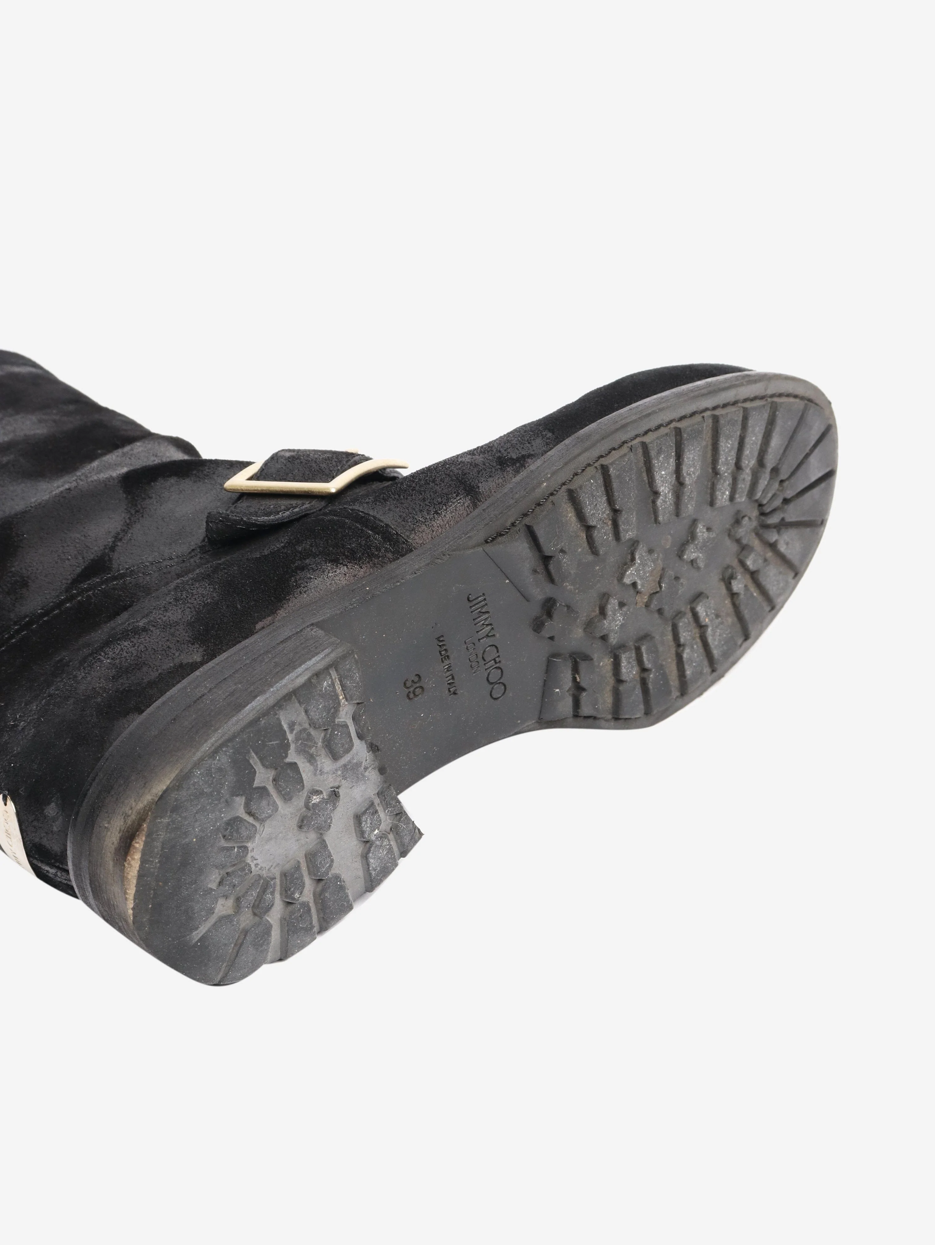 Black distressed effect suede boots - size EU 39 (UK 6) - Image 5
