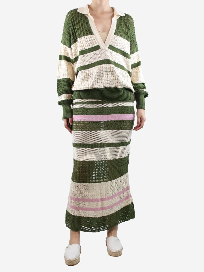 Johanna Ortiz Multi striped crochet maxi skirt - size M - Image 2
