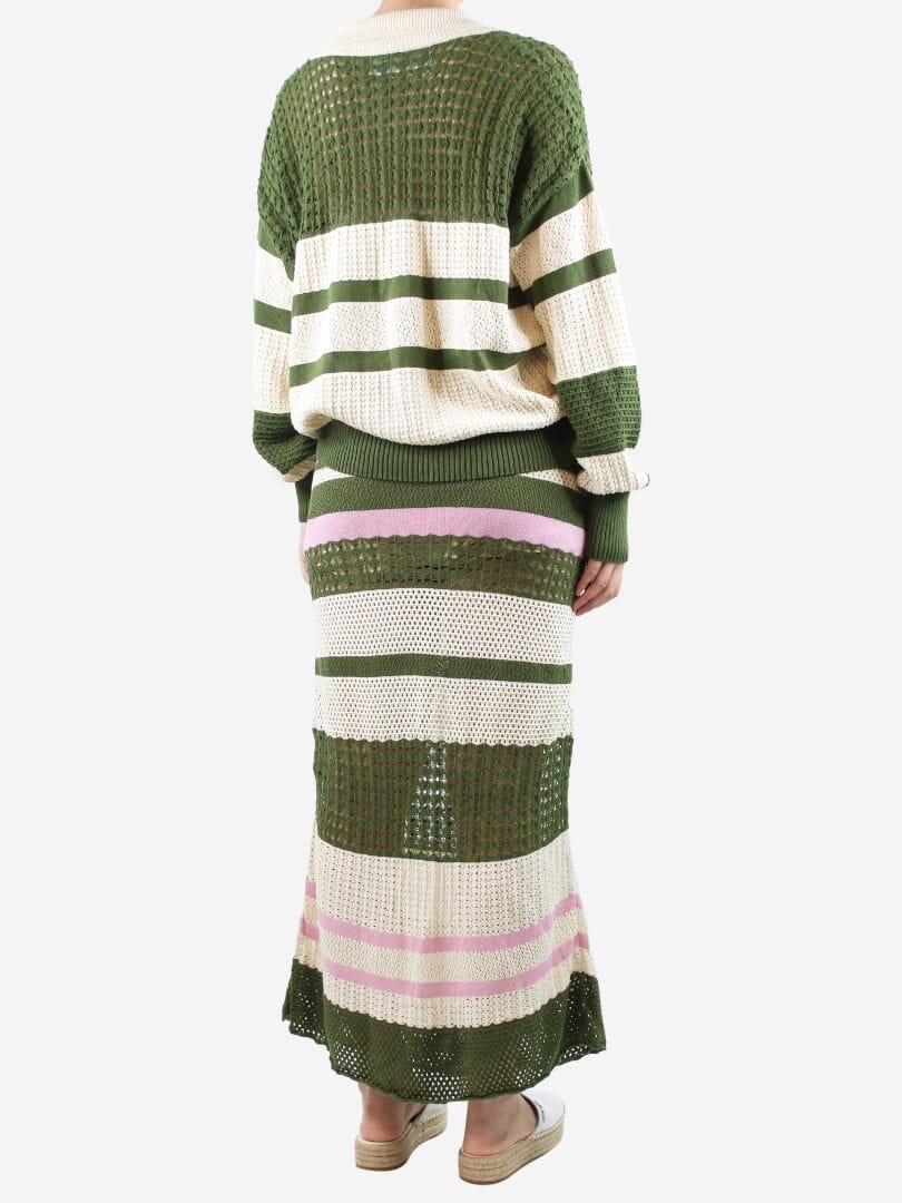 Johanna Ortiz Multi striped crochet maxi skirt - size M - Image 3