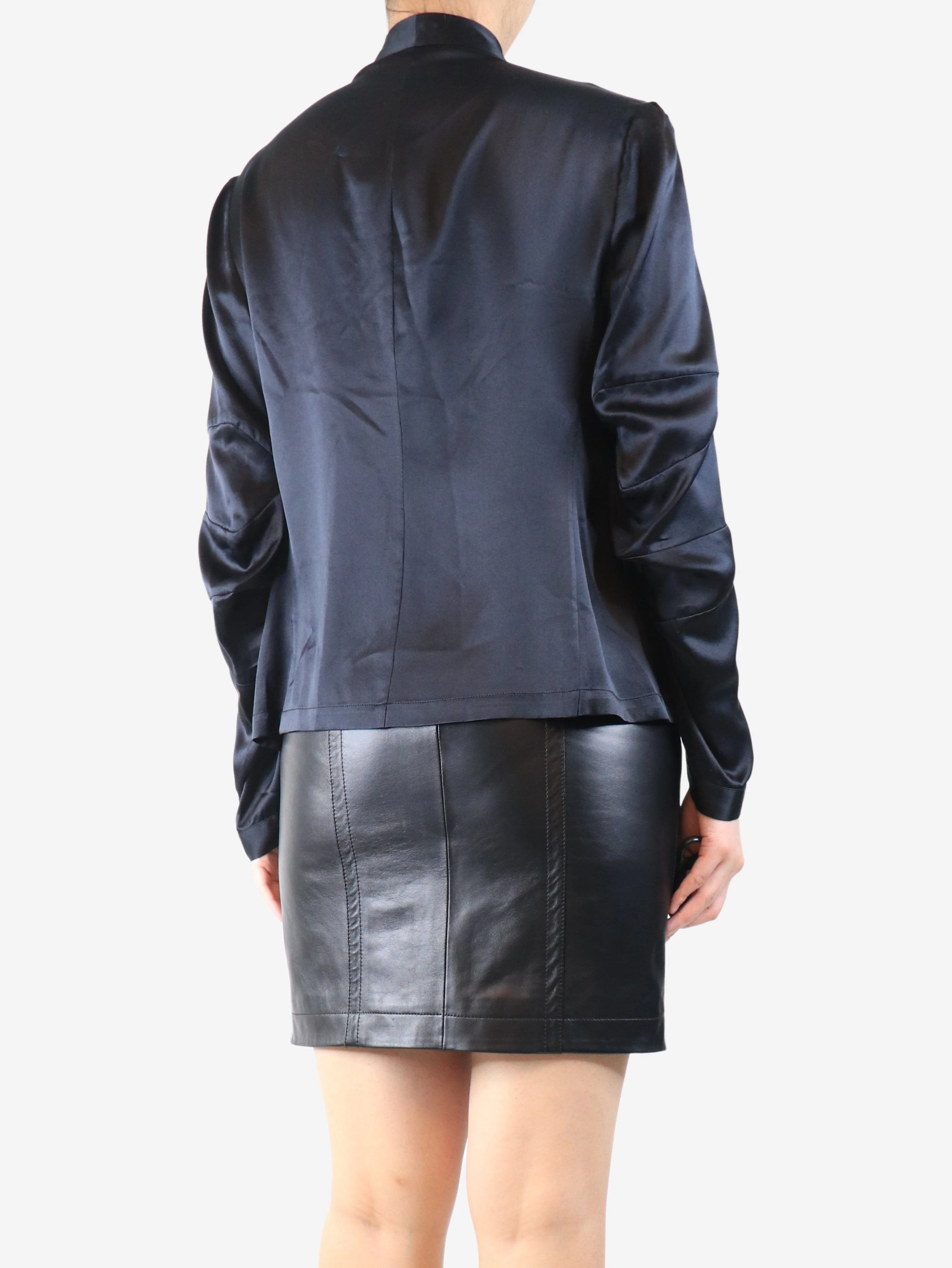 Black silk blouse - size UK 14 - Image 2